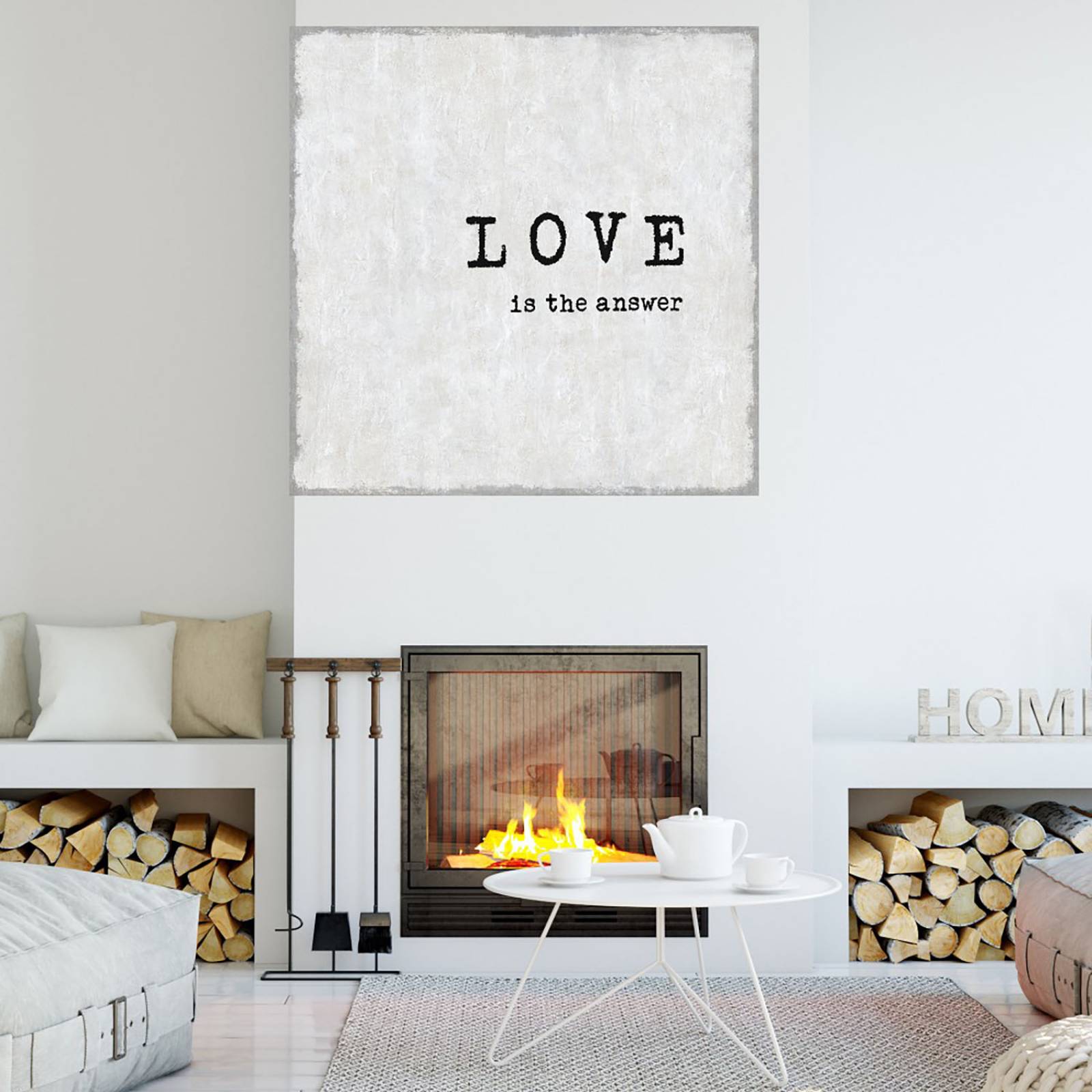 Cuadro Decorativo | El amor es la respuesta | Jamie MacDowell | 94X94 Cm | Arte Frases | Impresión en Lienzo | Fine Art TJ