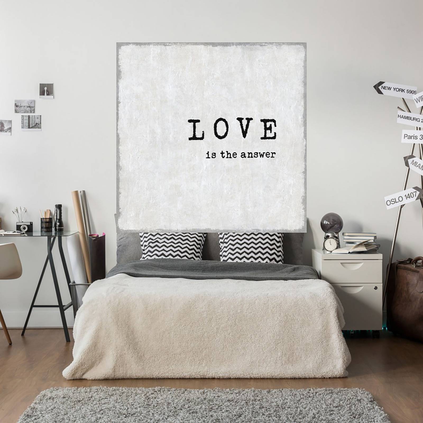 Cuadro Decorativo | El amor es la respuesta | Jamie MacDowell | 94X94 Cm | Arte Frases | Impresión en Lienzo | Fine Art TJ