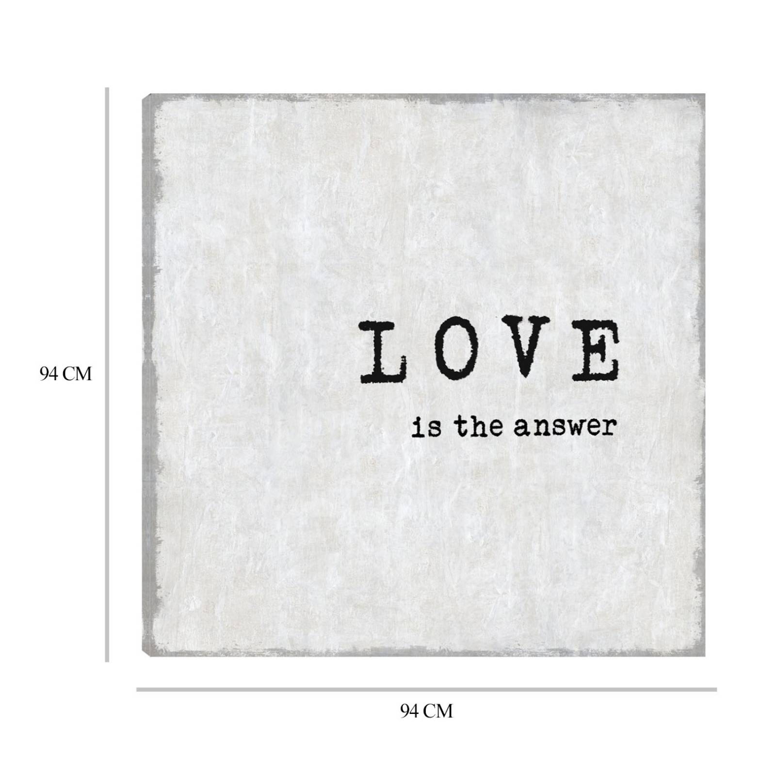 Cuadro Decorativo | El amor es la respuesta | Jamie MacDowell | 94X94 Cm | Arte Frases | Impresión en Lienzo | Fine Art TJ