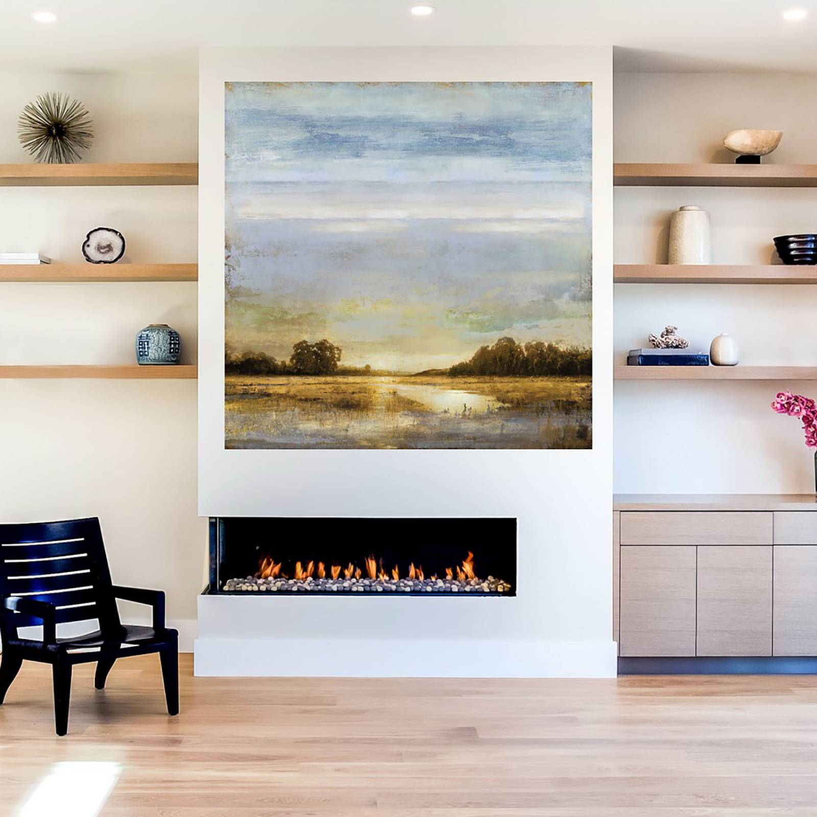 Cuadro Decorativo | El borde del estanque | Eric Turner | 56X56 Cm | Arte Paisaje | Impresión en Lienzo | Fine Art TJ