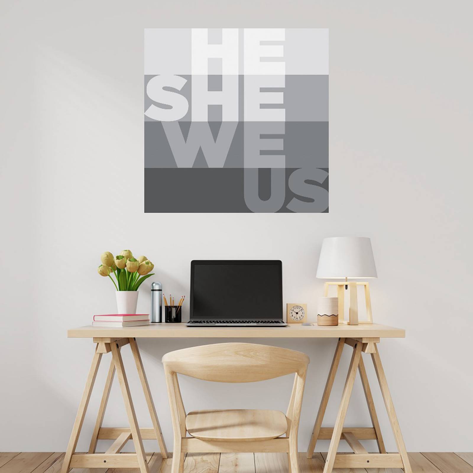 Cuadro Decorativo | El, Ella, Nosotros, Nosotros | Parker Jones | 56X56 Cm | Arte Frases | Impresión en Lienzo | Fine Art TJ