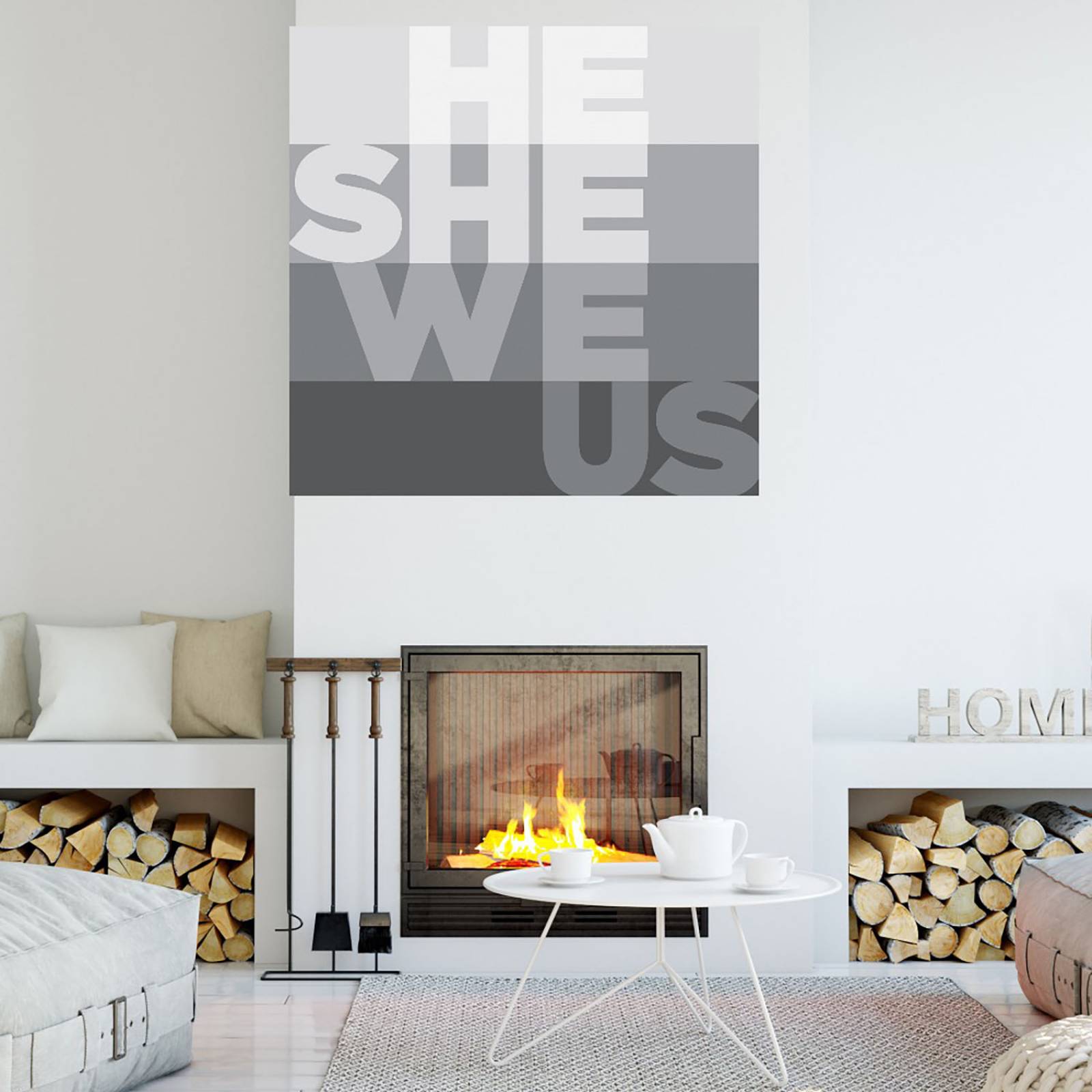 Cuadro Decorativo | El, Ella, Nosotros, Nosotros | Parker Jones | 56X56 Cm | Arte Frases | Impresión en Lienzo | Fine Art TJ