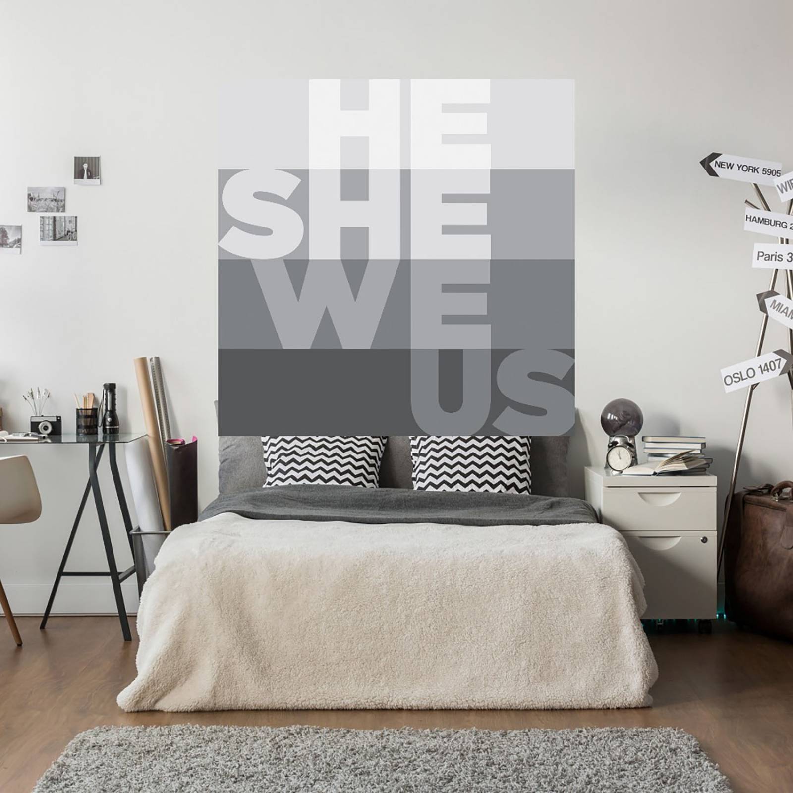 Cuadro Decorativo | El, Ella, Nosotros, Nosotros | Parker Jones | 56X56 Cm | Arte Frases | Impresión en Lienzo | Fine Art TJ