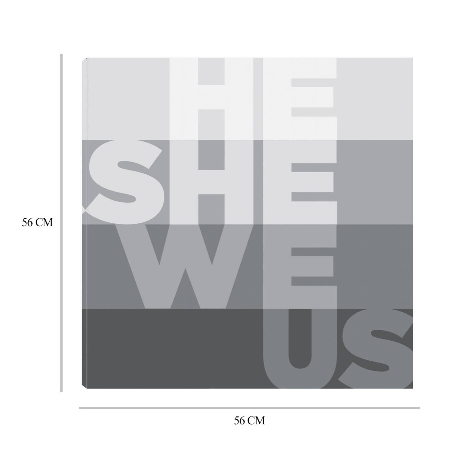 Cuadro Decorativo | El, Ella, Nosotros, Nosotros | Parker Jones | 56X56 Cm | Arte Frases | Impresión en Lienzo | Fine Art TJ