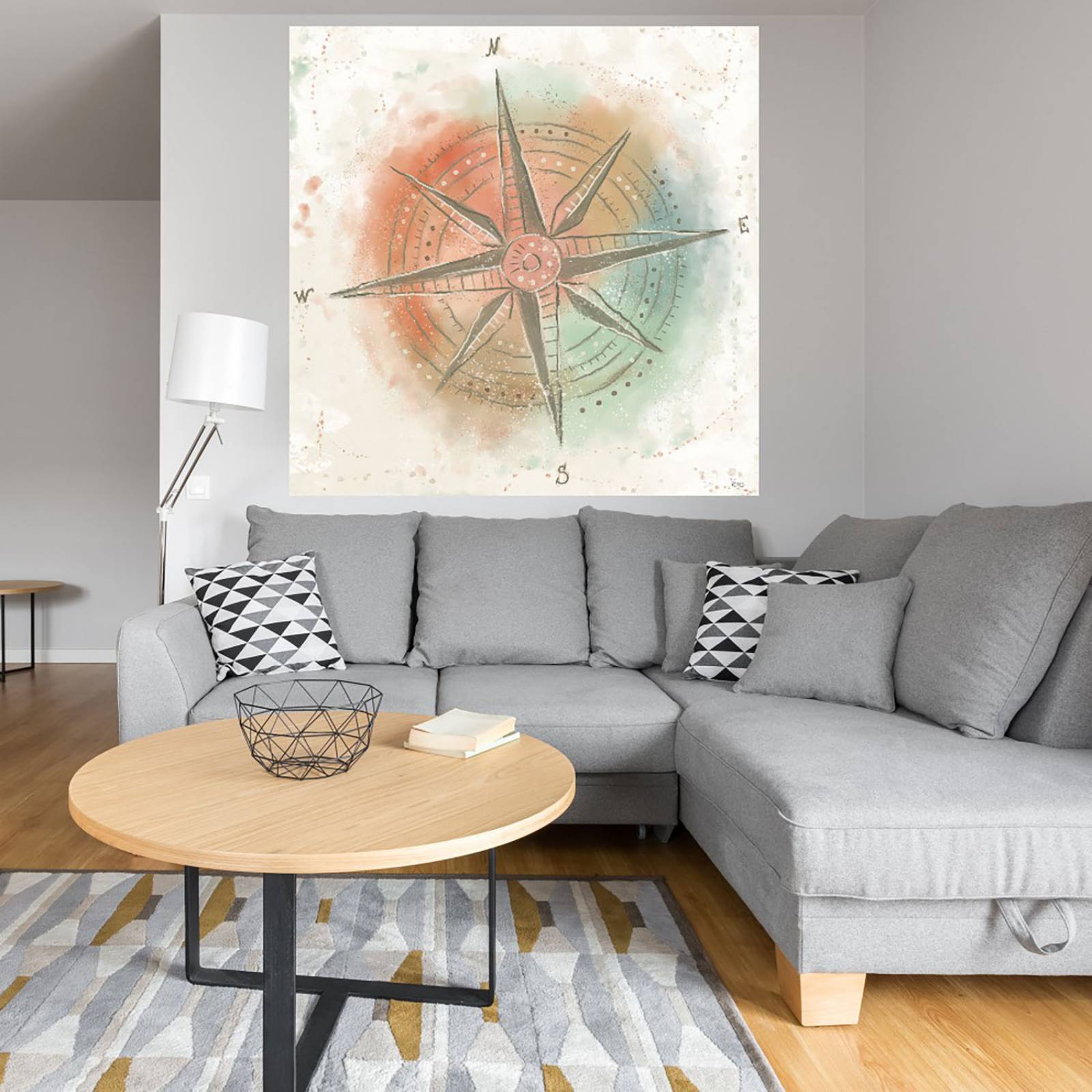 Cuadro Decorativo | Explora el Mundo II | Veronique Charron | 94X94 Cm | Arte Abstracto | Impresión en Lienzo | Fine Art TJ