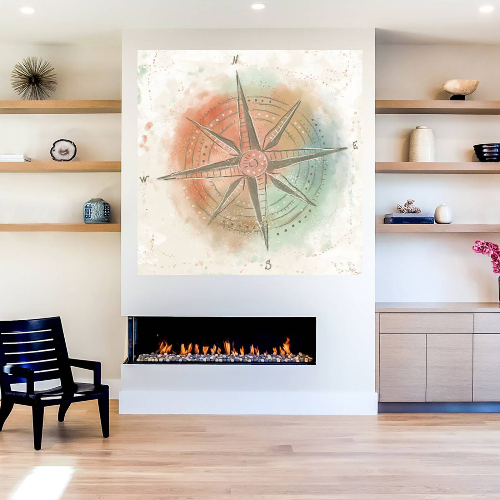 Cuadro Decorativo | Explora el Mundo II | Veronique Charron | 94X94 Cm | Arte Abstracto | Impresión en Lienzo | Fine Art TJ