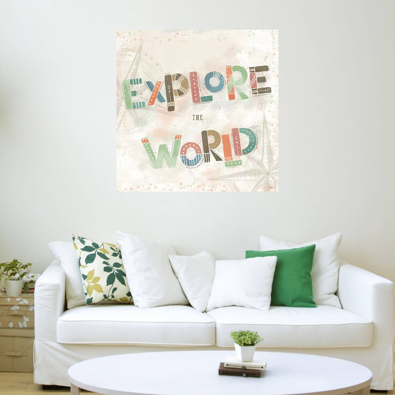 Cuadro Decorativo | Explora el Mundo IV | Veronique Charron | 82X82 Cm | Arte Frases | Impresión en Lienzo | Fine Art TJ