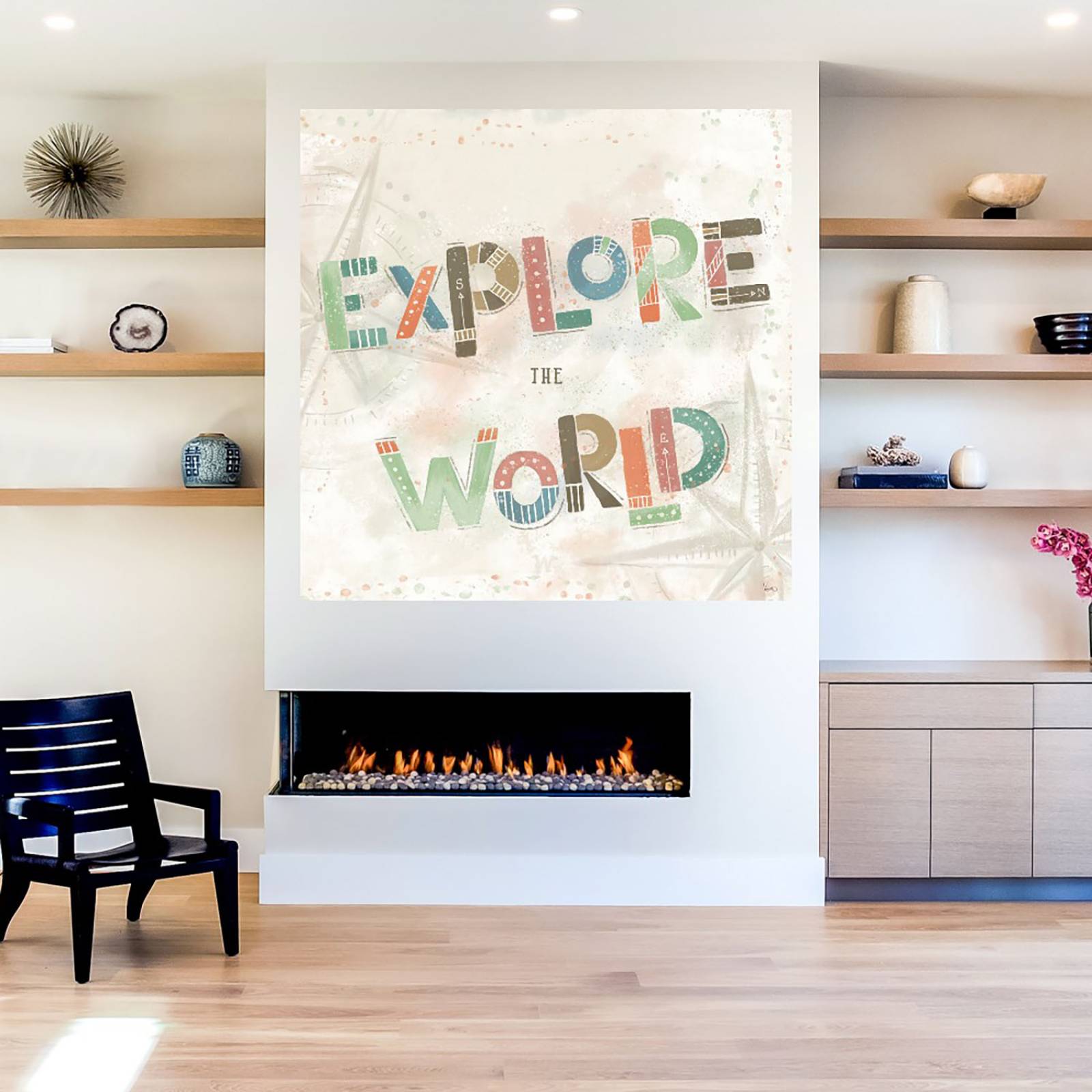 Cuadro Decorativo | Explora el Mundo IV | Veronique Charron | 82X82 Cm | Arte Frases | Impresión en Lienzo | Fine Art TJ