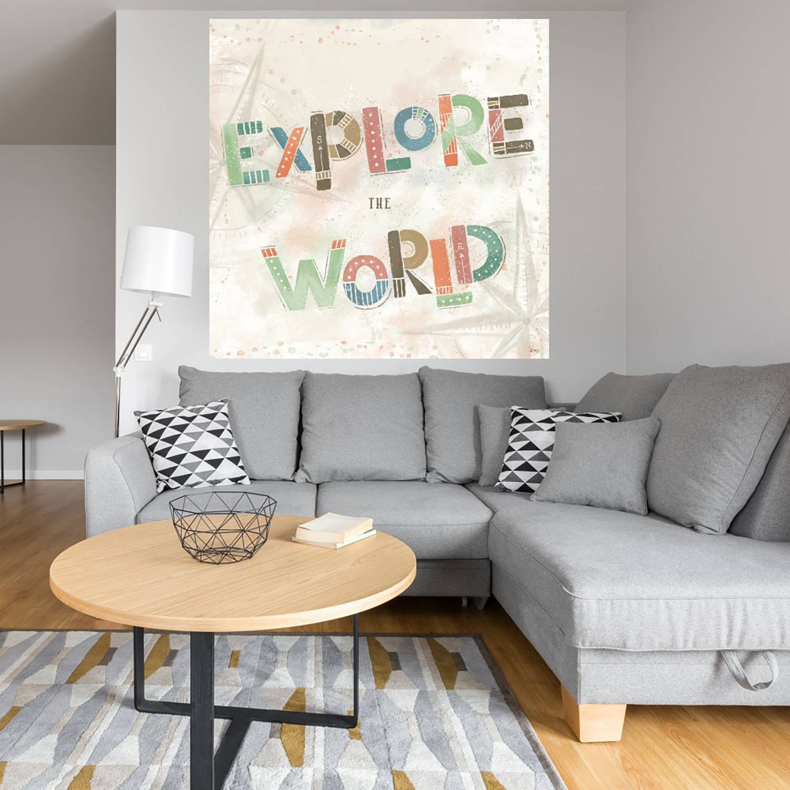 Cuadro Decorativo | Explora el Mundo IV | Veronique Charron | 94X94 Cm | Arte Frases | Impresión en Lienzo | Fine Art TJ