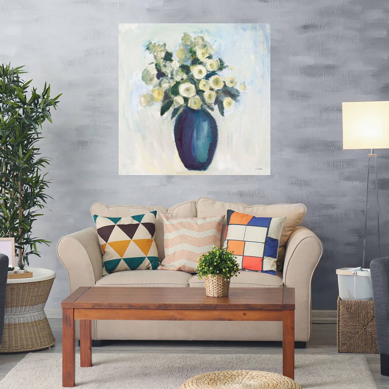 Cuadro Decorativo | Flores de primavera | Michael Clark | 56X56 Cm | Arte Floral | Impresión en Lienzo | Fine Art TJ