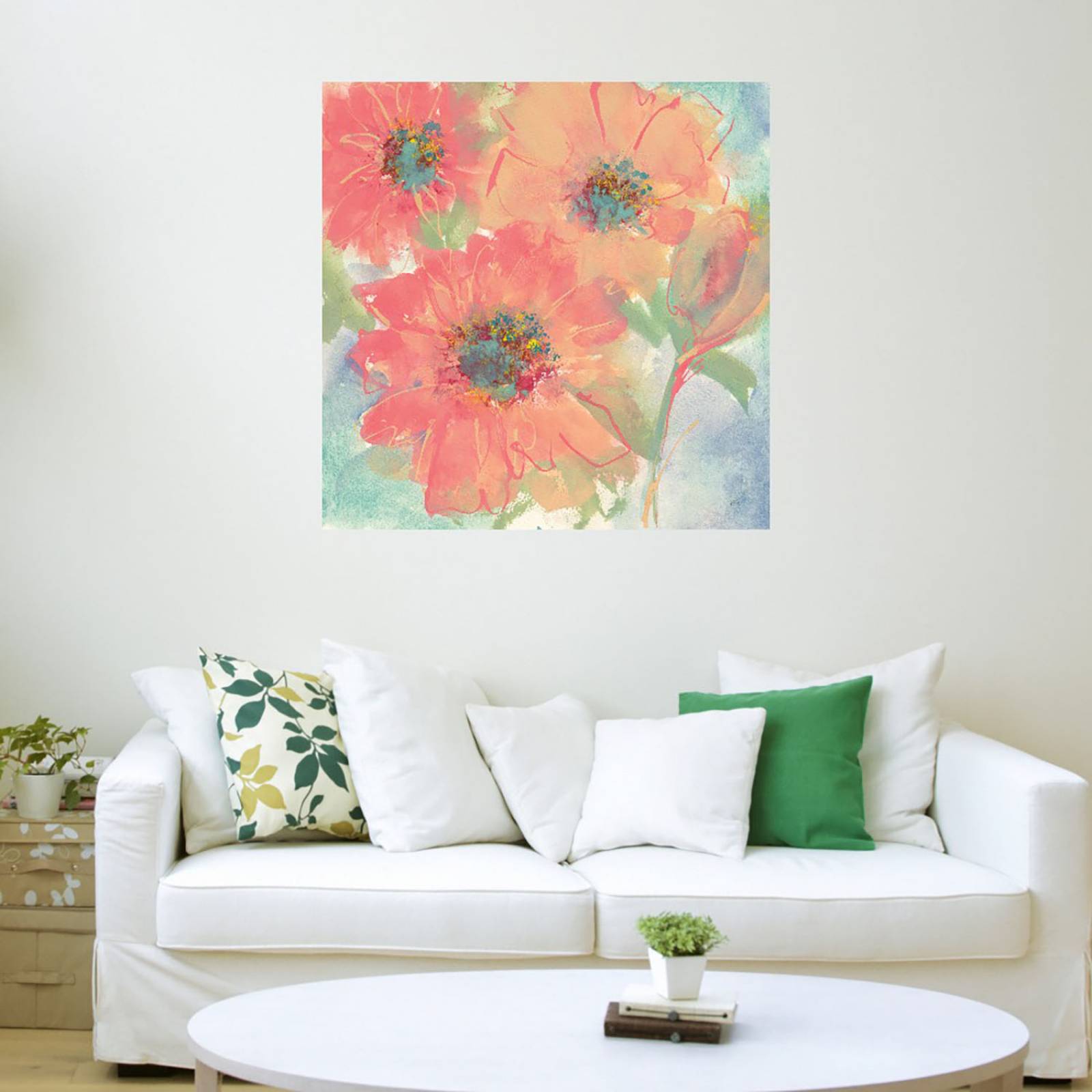 Cuadro Decorativo | Flores Rosas I | Chris Paschke | 94X94 Cm | Arte Floral | Impresión en Lienzo | Fine Art TJ