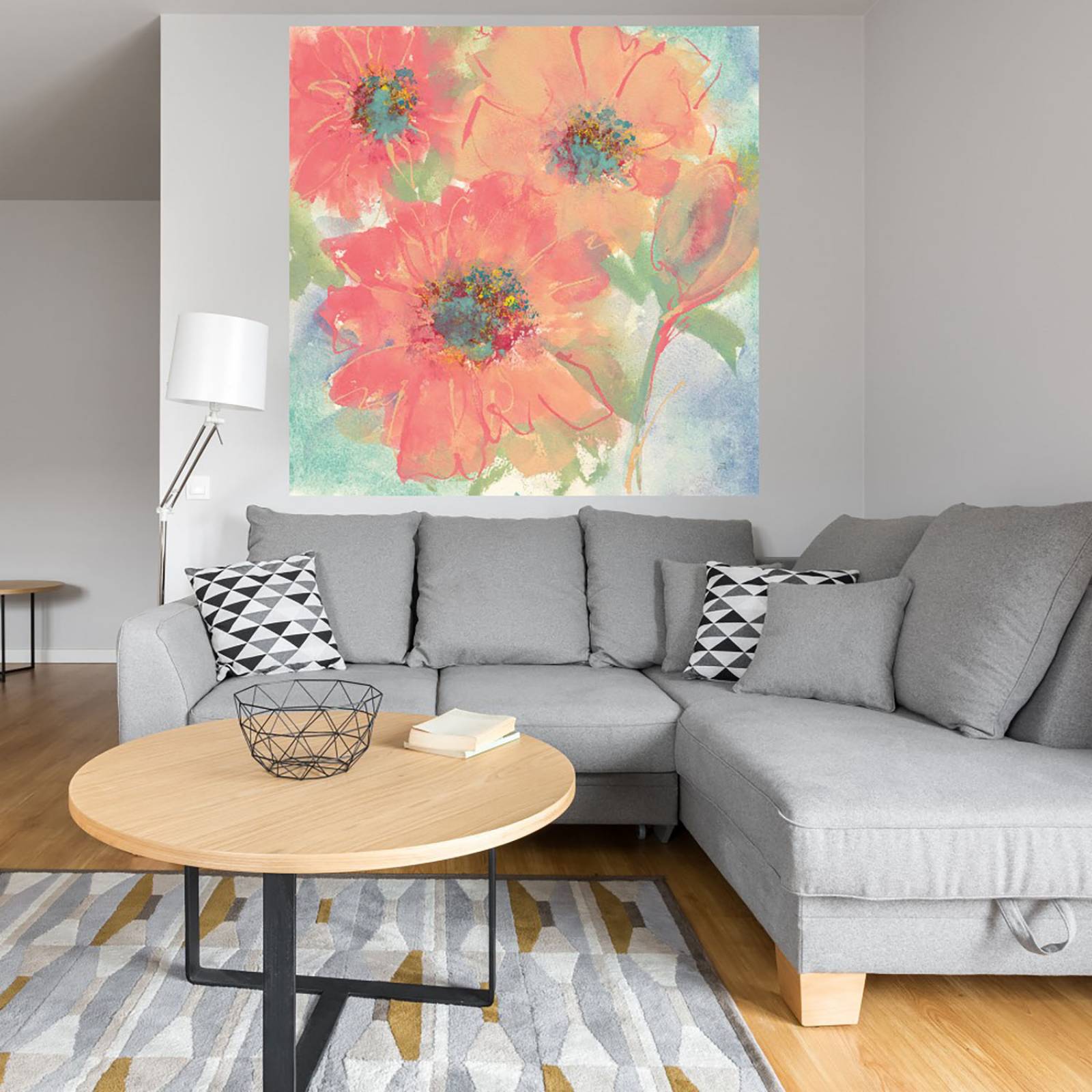Cuadro Decorativo | Flores Rosas I | Chris Paschke | 94X94 Cm | Arte Floral | Impresión en Lienzo | Fine Art TJ