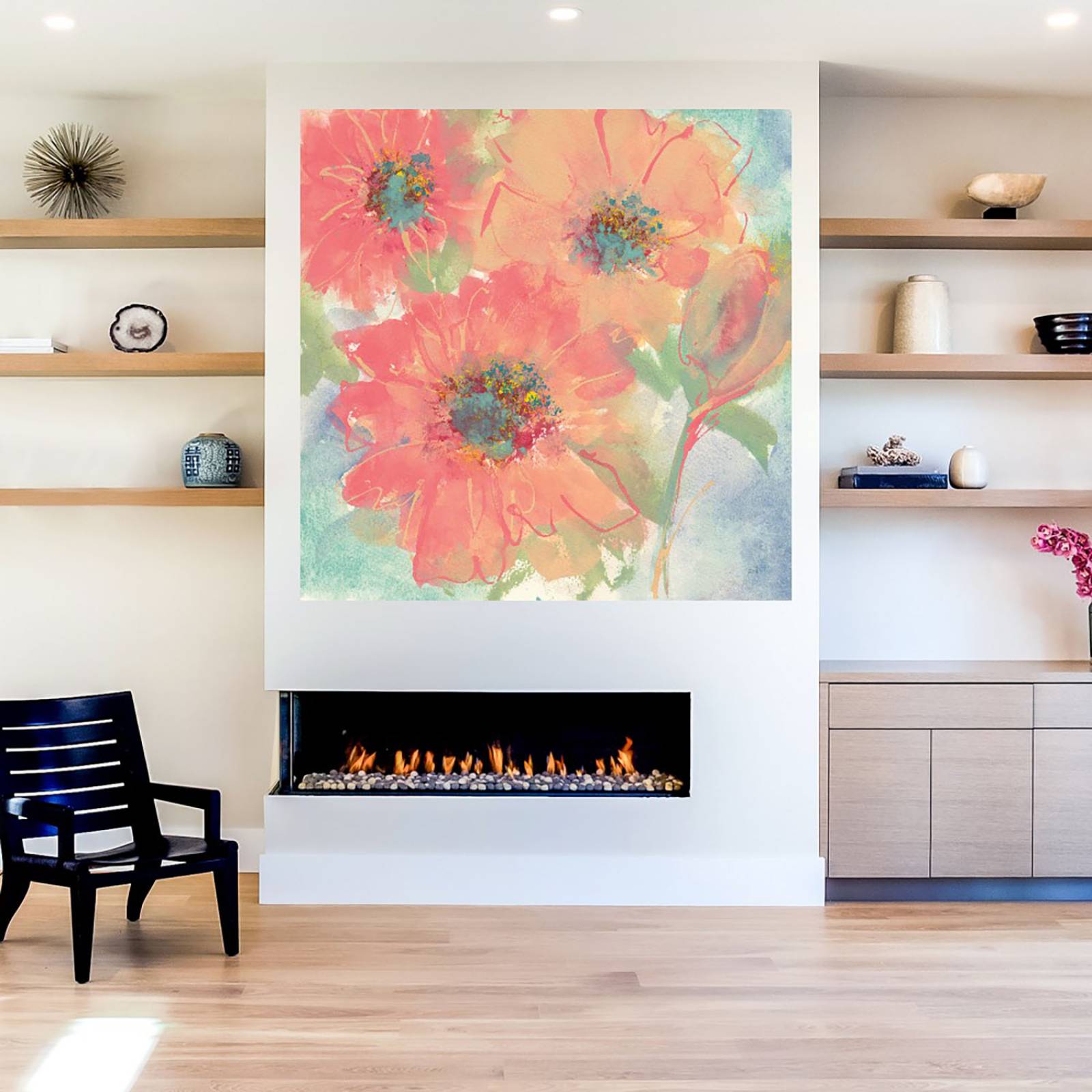 Cuadro Decorativo | Flores Rosas I | Chris Paschke | 94X94 Cm | Arte Floral | Impresión en Lienzo | Fine Art TJ