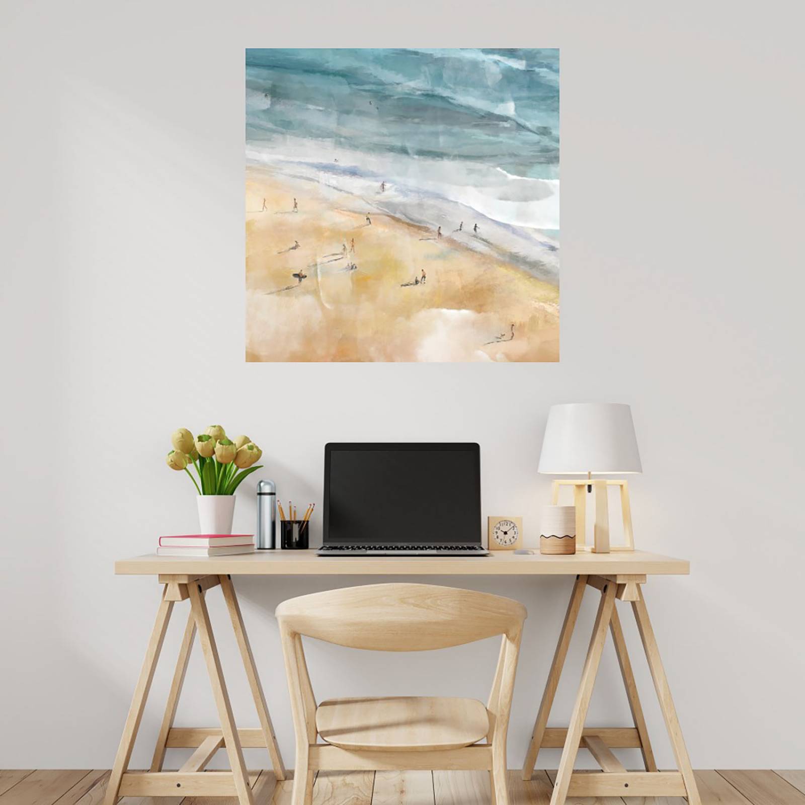 Cuadro Decorativo | La playa | Studio Arts | 56X56 Cm | Arte Paisaje | Impresión en Lienzo | Fine Art TJ