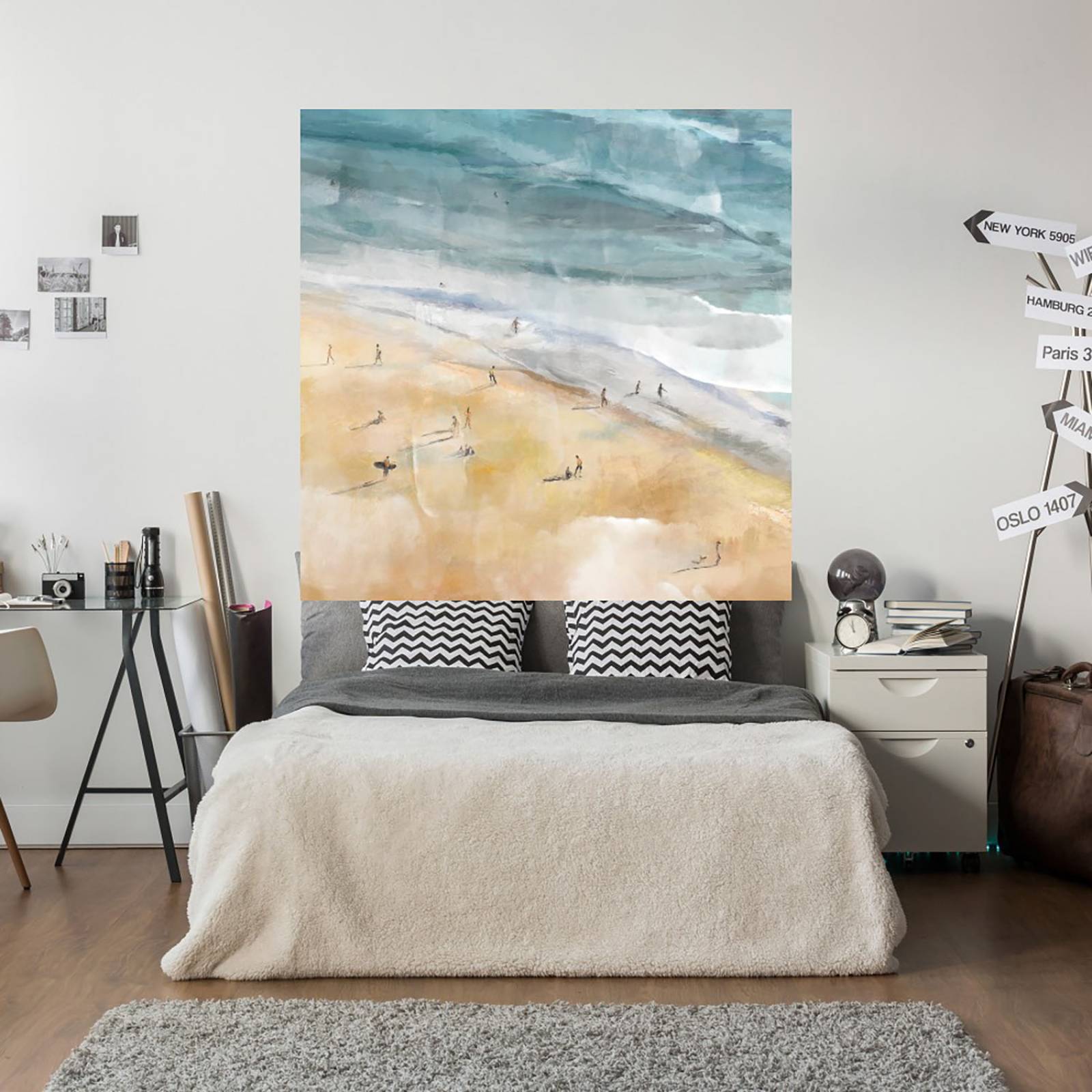 Cuadro Decorativo | La playa | Studio Arts | 56X56 Cm | Arte Paisaje | Impresión en Lienzo | Fine Art TJ