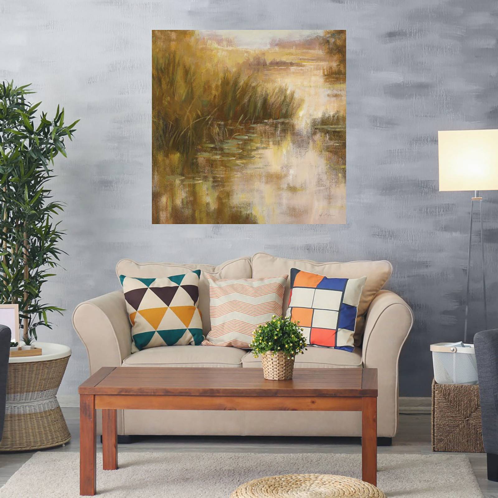 Cuadro Decorativo | Lago poético | Simon Addyman | 56X56 Cm | Arte Paisaje | Impresión en Lienzo | Fine Art TJ