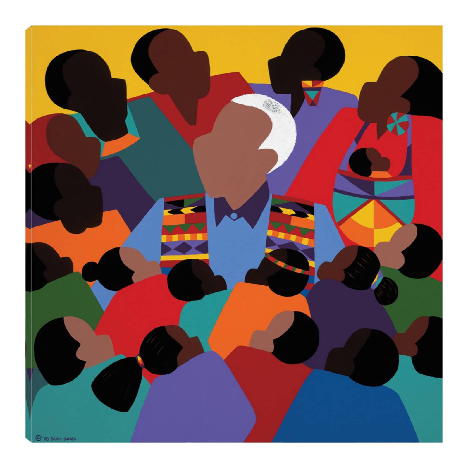 Cuadro Decorativo | Madiba Mandela | Synthia SAINT JAMES | 122X122 Cm | Arte Moderno | Impresión en Lienzo | Fine Art TJ