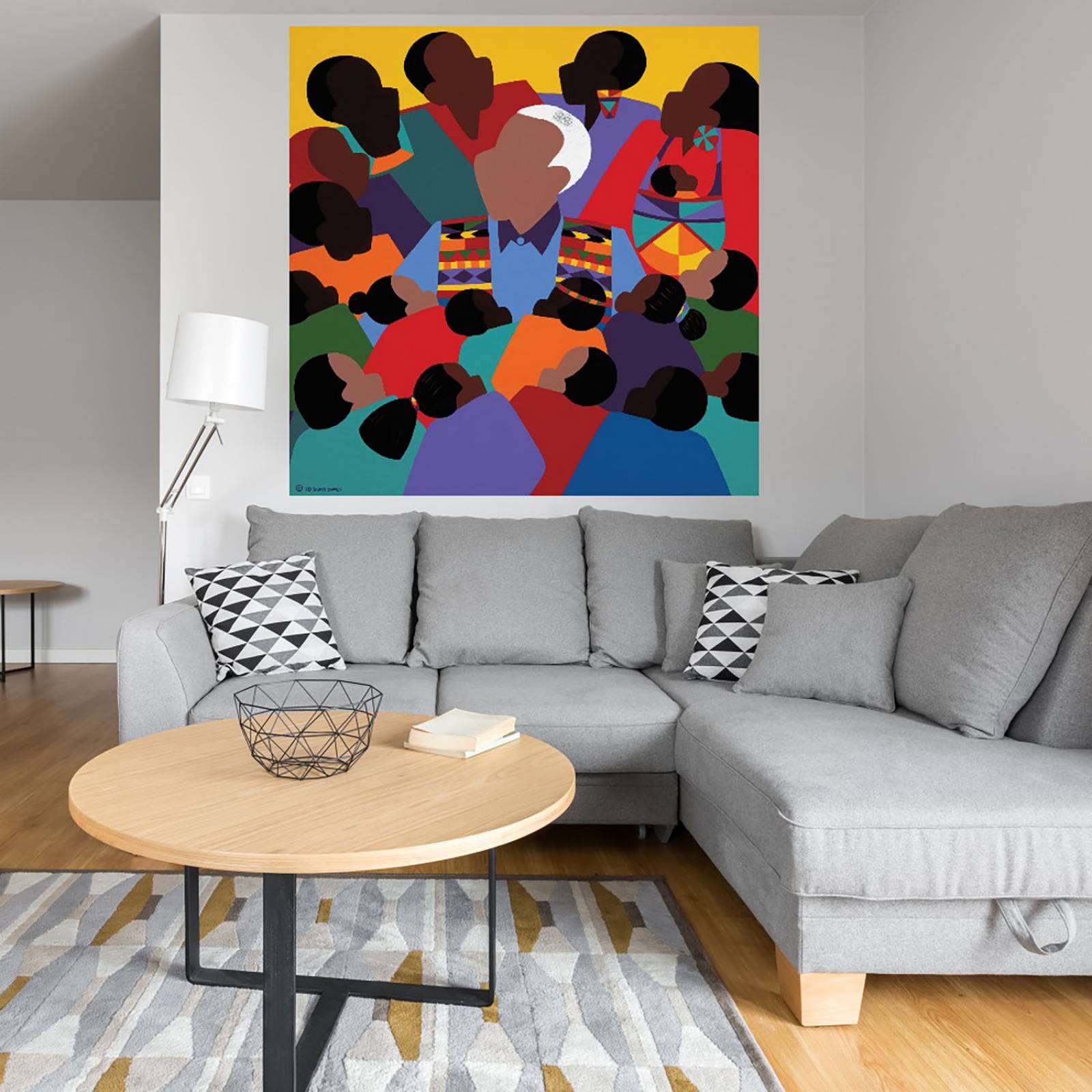 Cuadro Decorativo | Madiba Mandela | Synthia SAINT JAMES | 122X122 Cm | Arte Moderno | Impresión en Lienzo | Fine Art TJ