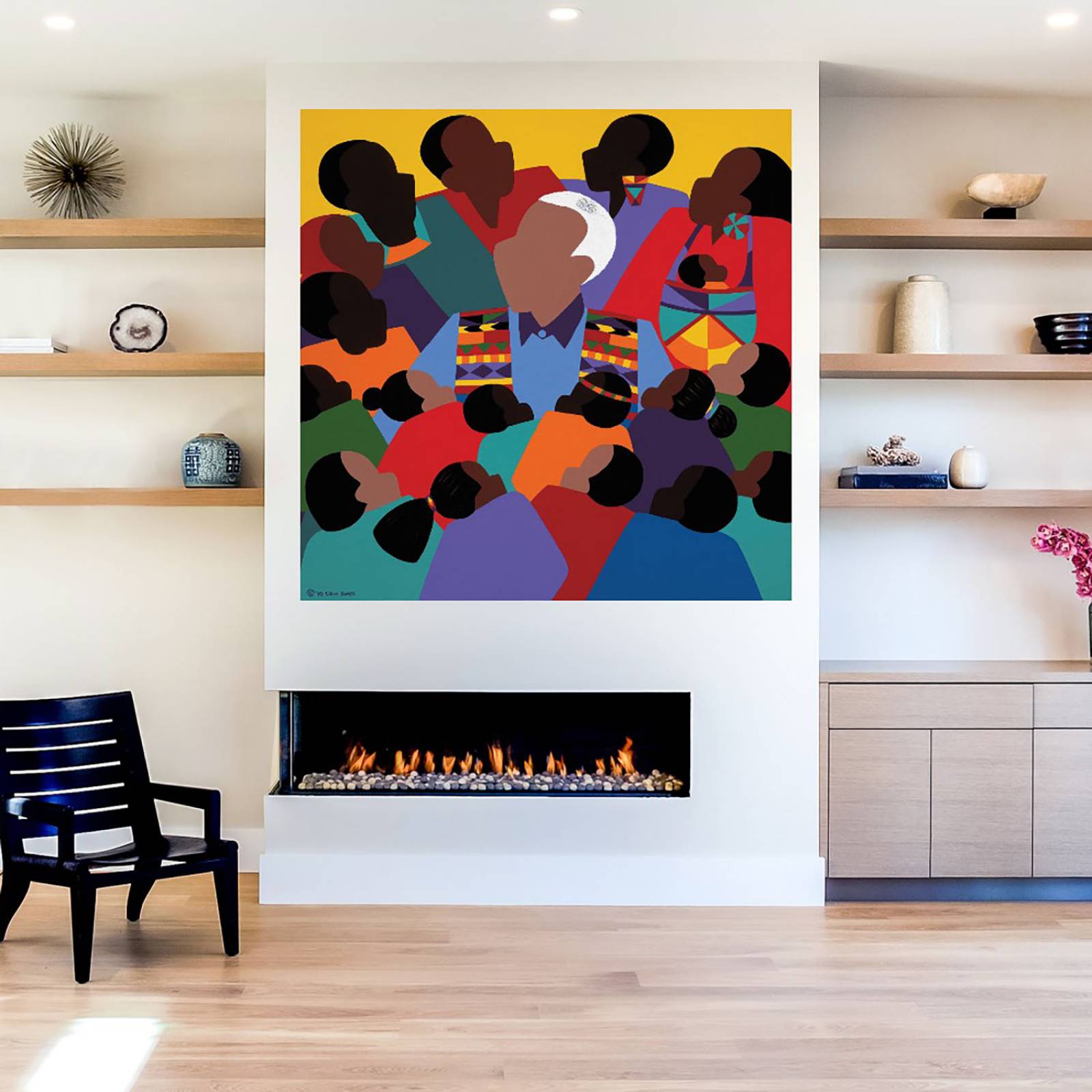 Cuadro Decorativo | Madiba Mandela | Synthia SAINT JAMES | 122X122 Cm | Arte Moderno | Impresión en Lienzo | Fine Art TJ