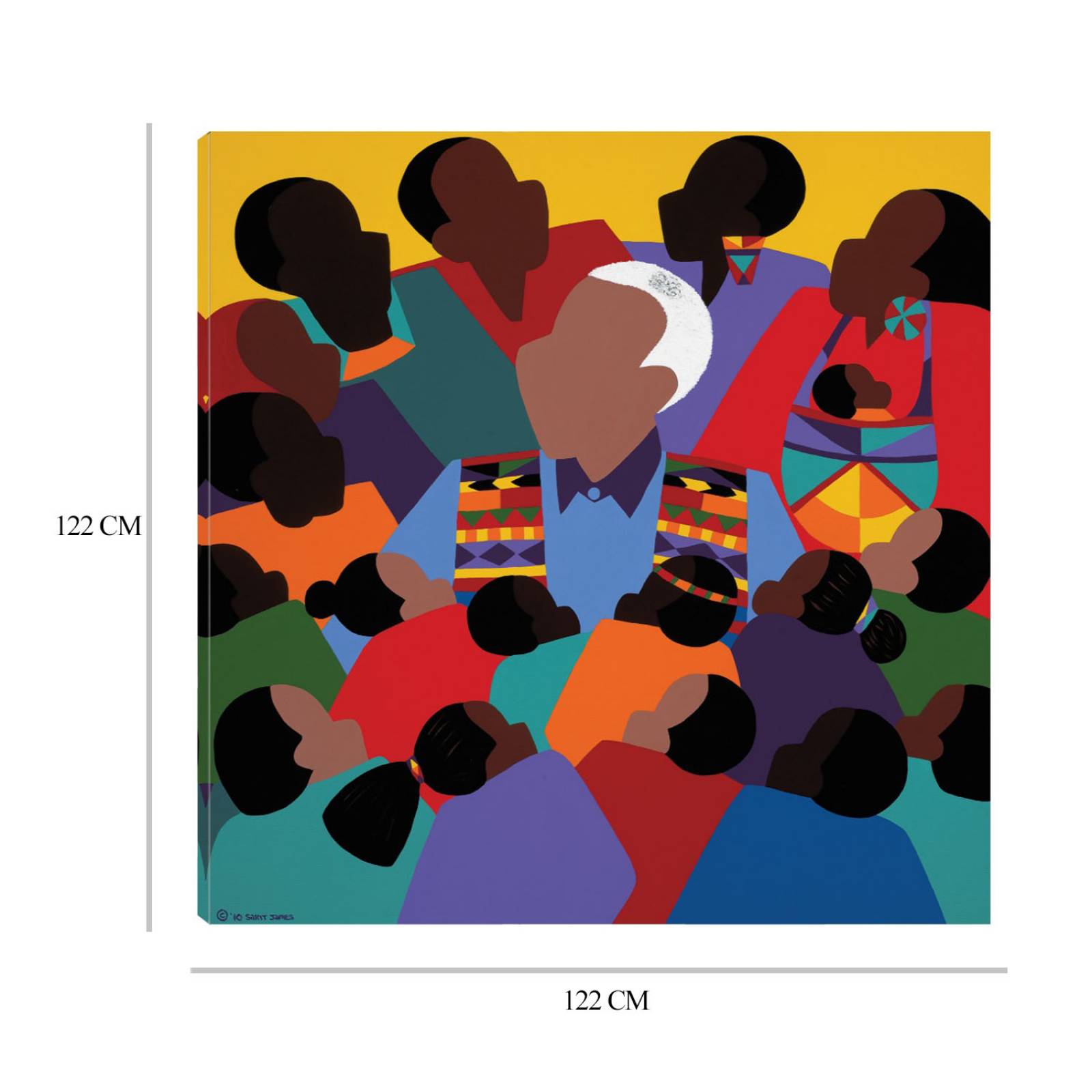 Cuadro Decorativo | Madiba Mandela | Synthia SAINT JAMES | 122X122 Cm | Arte Moderno | Impresión en Lienzo | Fine Art TJ