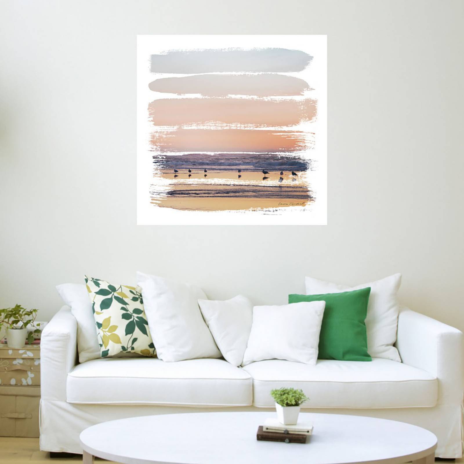 Cuadro Decorativo | Rayas de Atardecer II | Laura Marshall | 94X94 Cm | Arte Abstracto | Impresión en Lienzo | Fine Art TJ