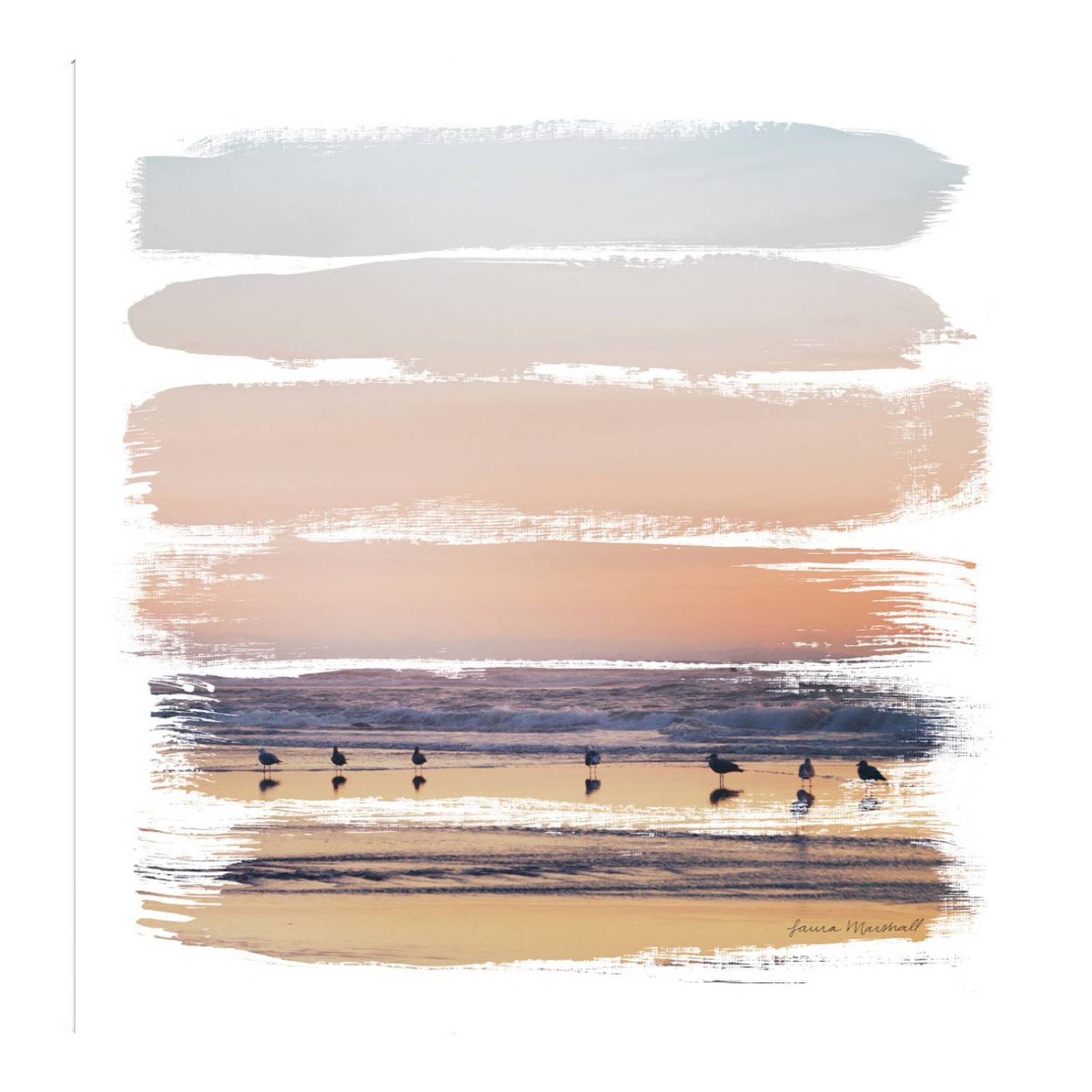 Cuadro Decorativo | Rayas de Atardecer II | Laura Marshall | 122X122 Cm | Arte Abstracto | Impresión en Lienzo | Fine Art TJ