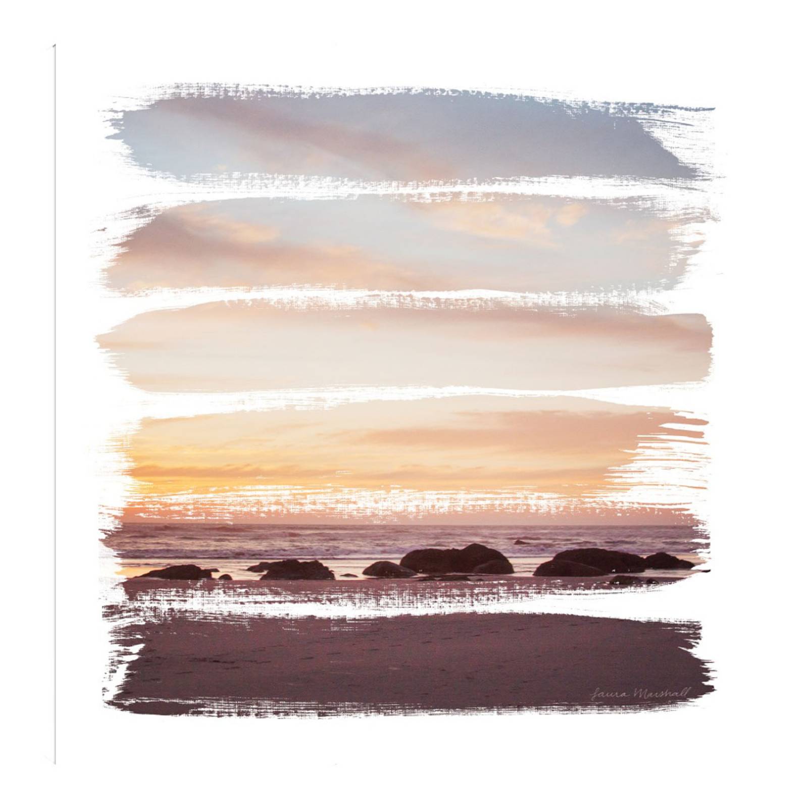 Cuadro Decorativo | Rayas de Atardecer IV | Laura Marshall | 94X94 Cm | Arte Abstracto | Impresión en Lienzo | Fine Art TJ