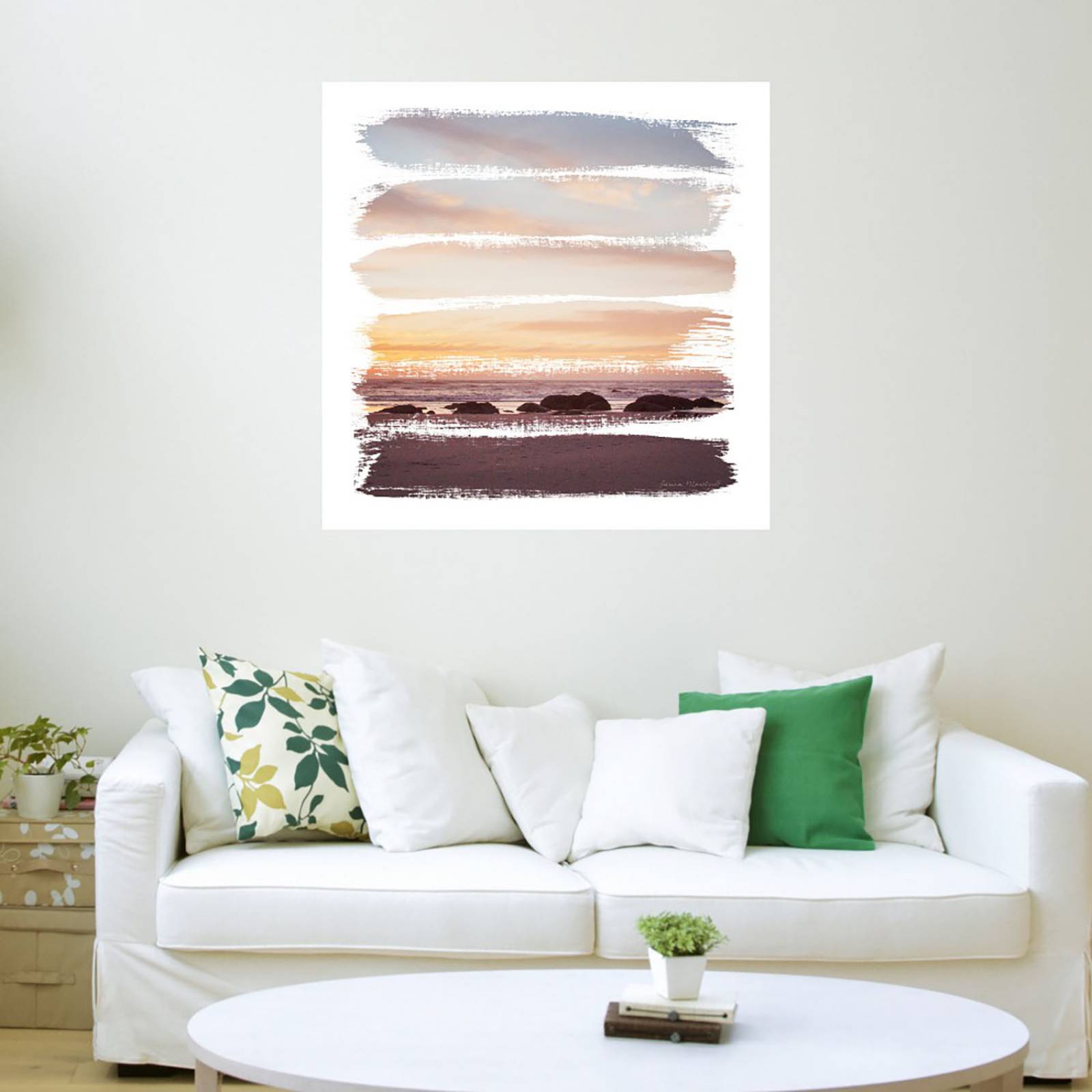 Cuadro Decorativo | Rayas de Atardecer IV | Laura Marshall | 94X94 Cm | Arte Abstracto | Impresión en Lienzo | Fine Art TJ