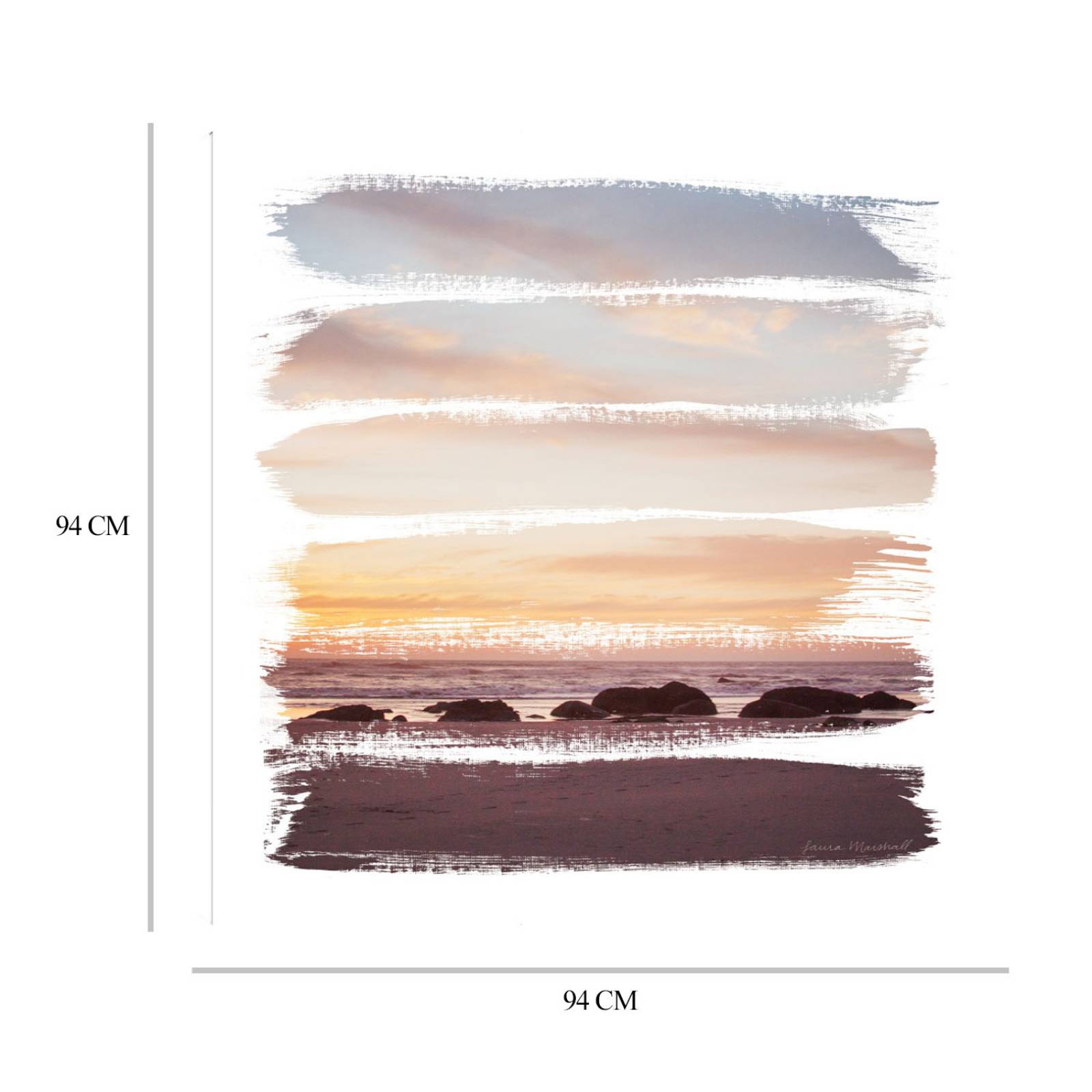 Cuadro Decorativo | Rayas de Atardecer IV | Laura Marshall | 94X94 Cm | Arte Abstracto | Impresión en Lienzo | Fine Art TJ