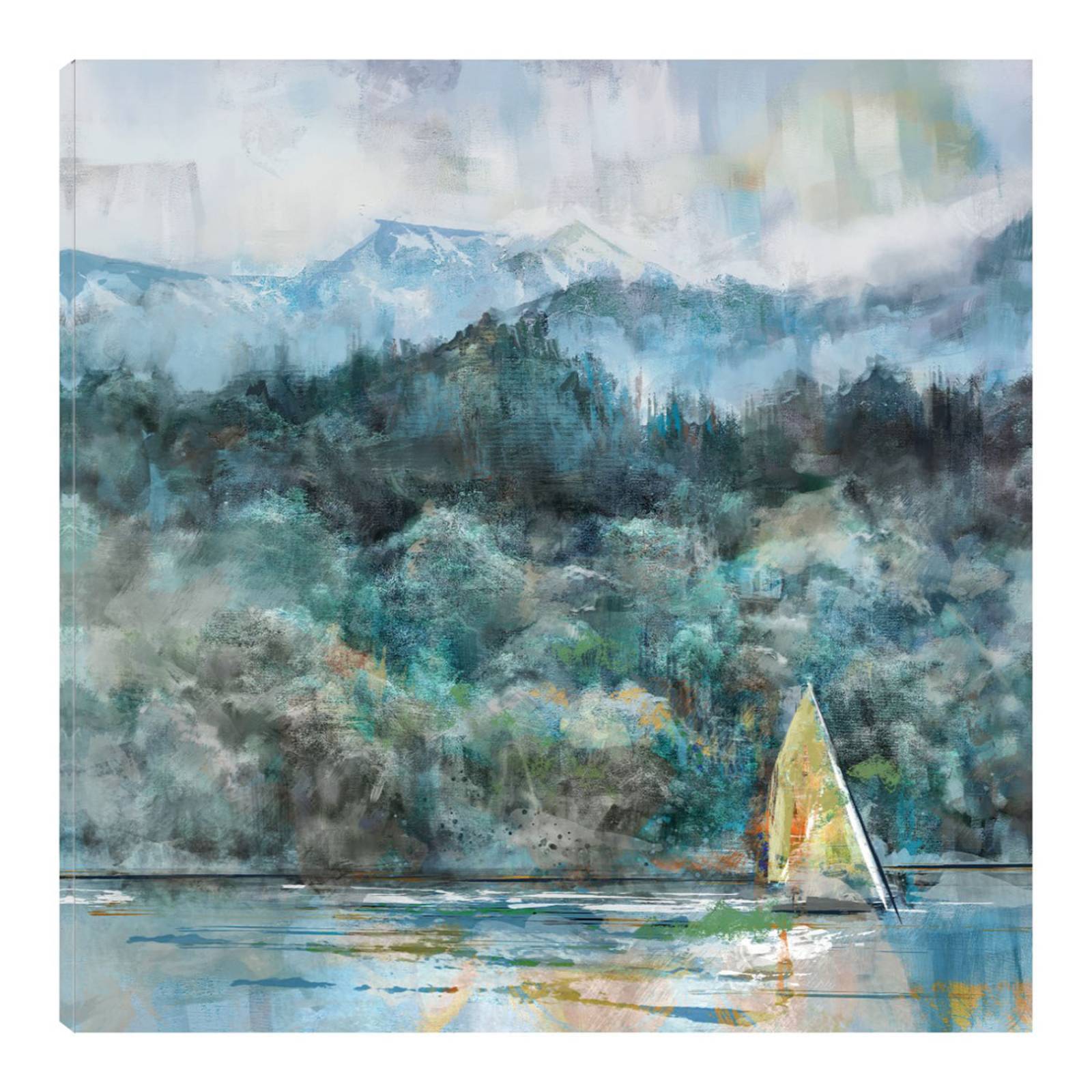 Cuadro Decorativo | Vela en la Montaña | Studio Arts | 82X82 Cm | Arte Paisaje | Impresión en Lienzo | Fine Art TJ