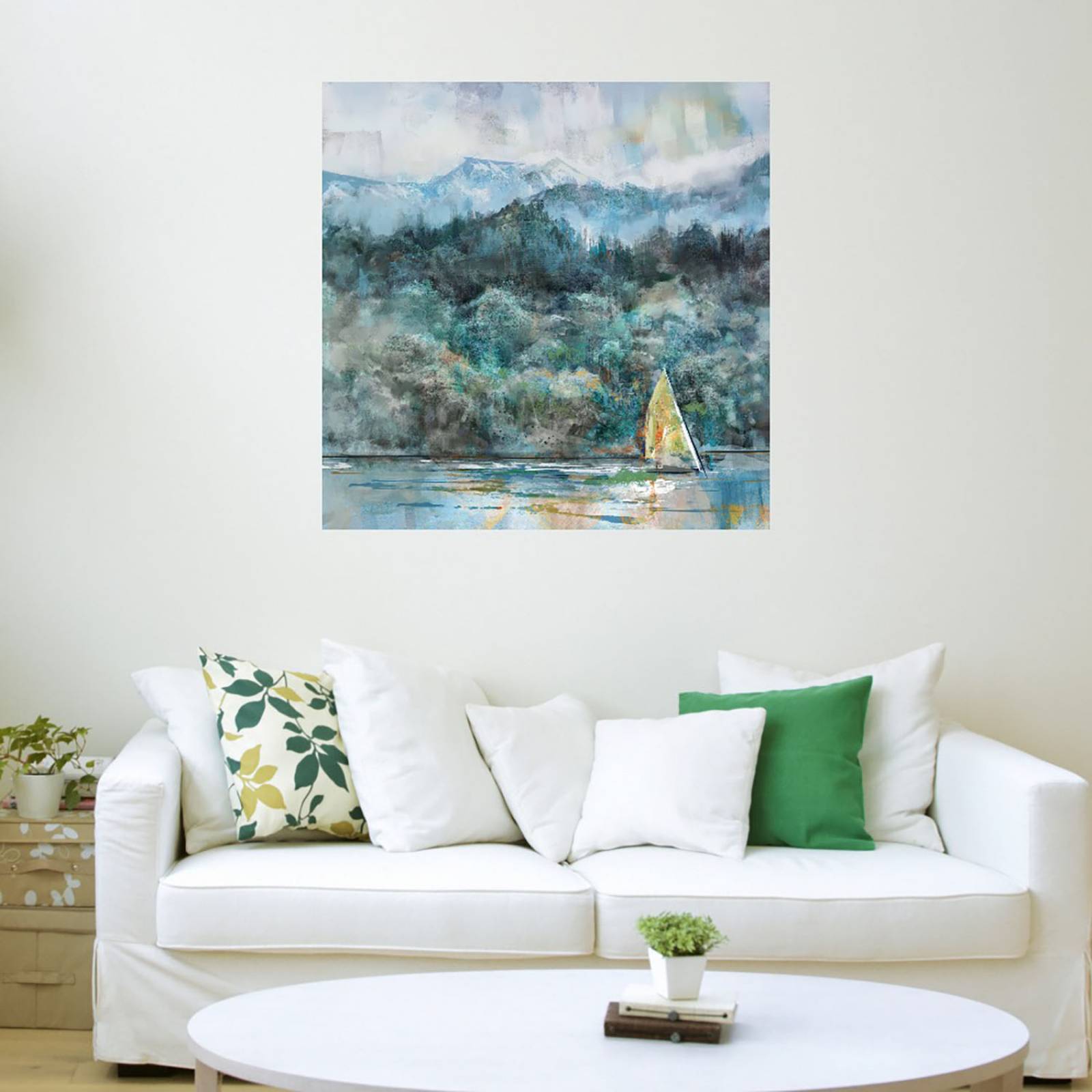 Cuadro Decorativo | Vela en la Montaña | Studio Arts | 82X82 Cm | Arte Paisaje | Impresión en Lienzo | Fine Art TJ