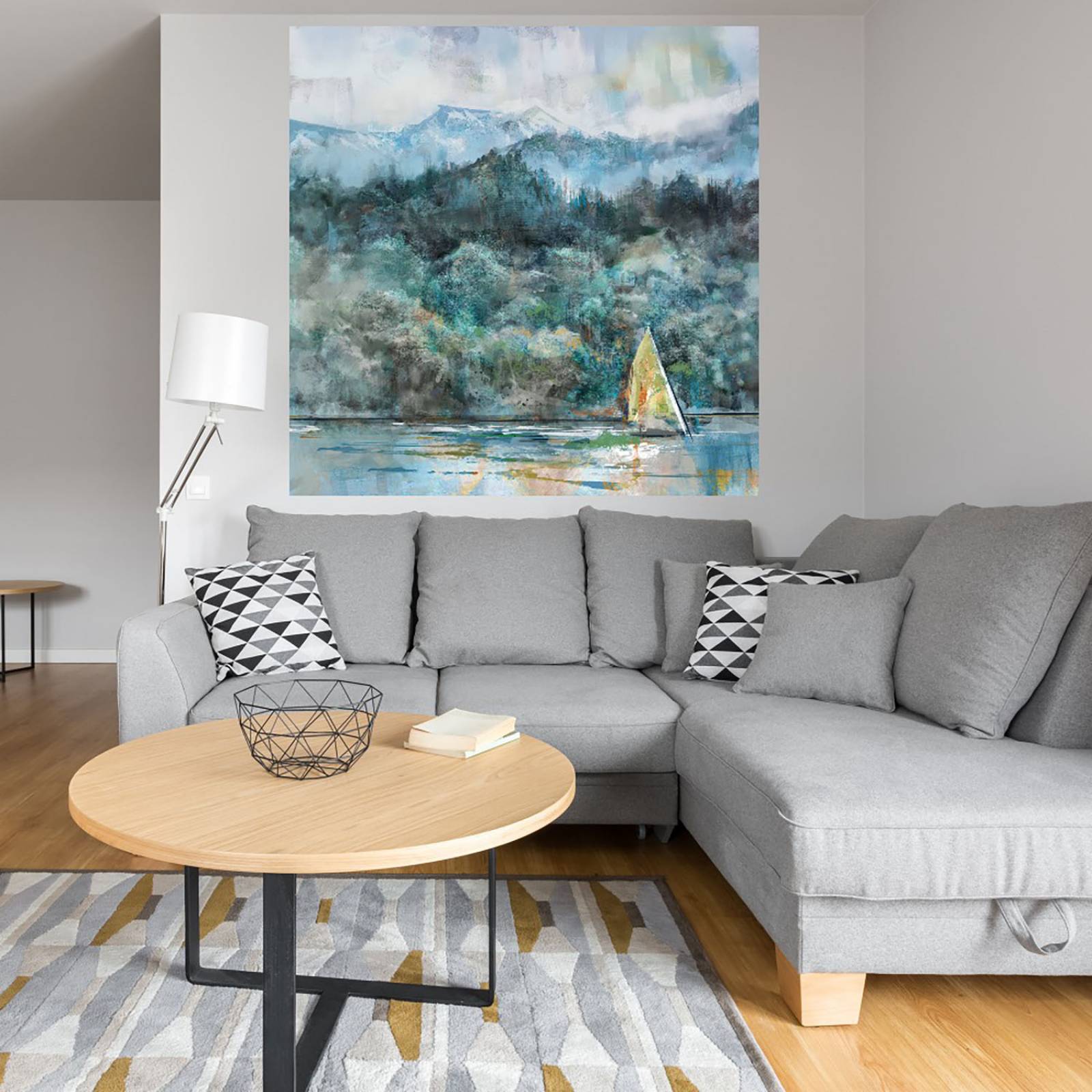 Cuadro Decorativo | Vela en la Montaña | Studio Arts | 82X82 Cm | Arte Paisaje | Impresión en Lienzo | Fine Art TJ