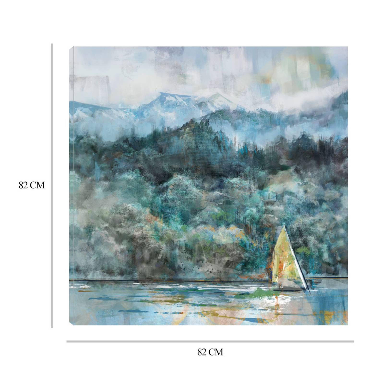 Cuadro Decorativo | Vela en la Montaña | Studio Arts | 82X82 Cm | Arte Paisaje | Impresión en Lienzo | Fine Art TJ