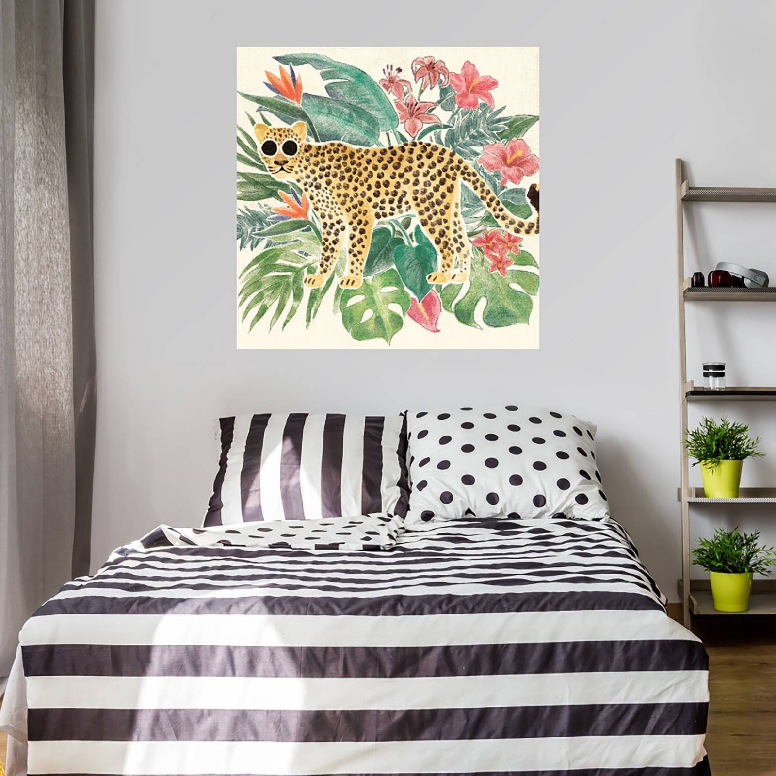 Cuadro Decorativo | Vibras de Jungla Jaguar | Janelle Penner | 122X122 Cm | Arte Animales | Impresión en Lienzo | Fine Art TJ