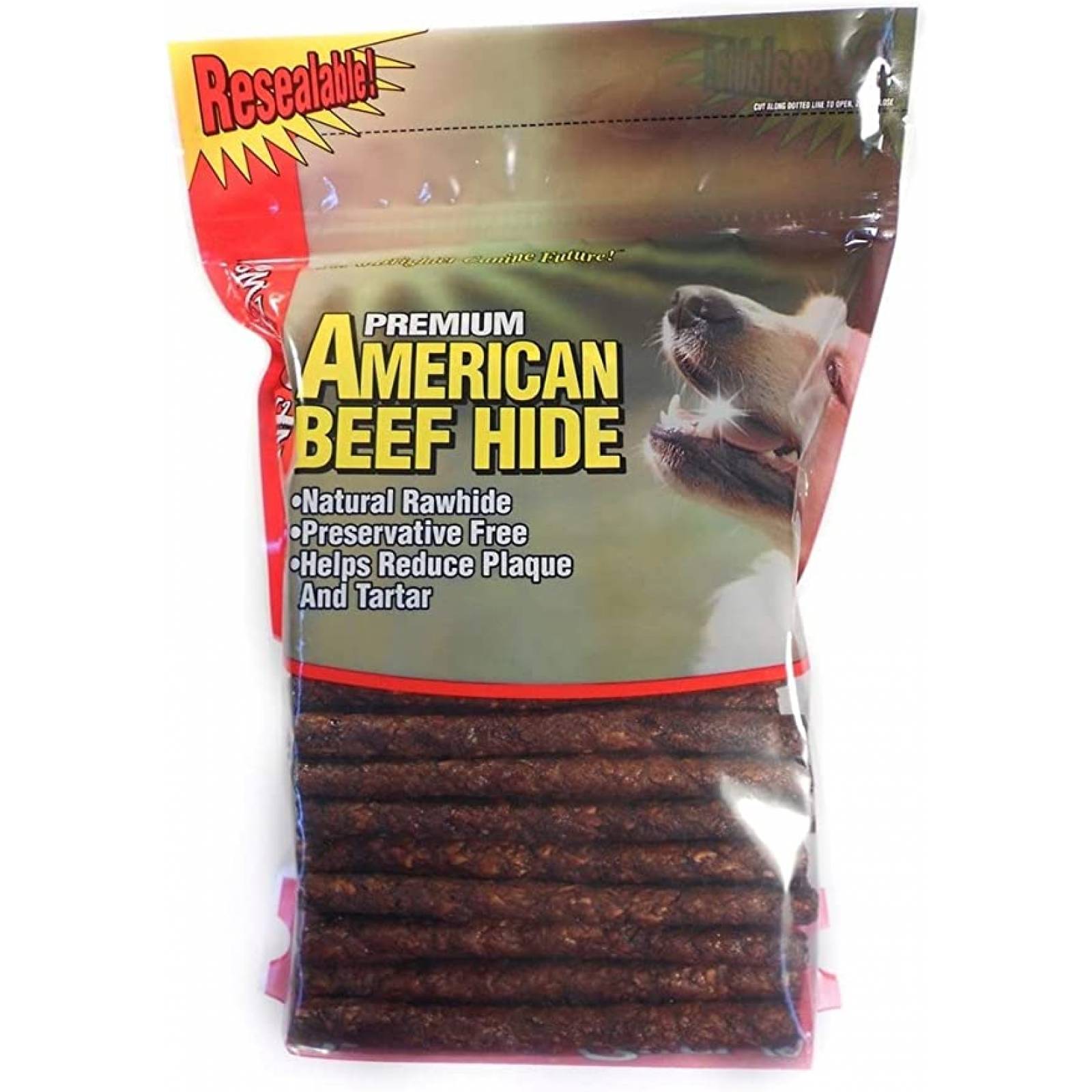 Canine Chews Premios para Perro Palitos De Carnaza 100% Res 100 Piezas (Sabor Carne)