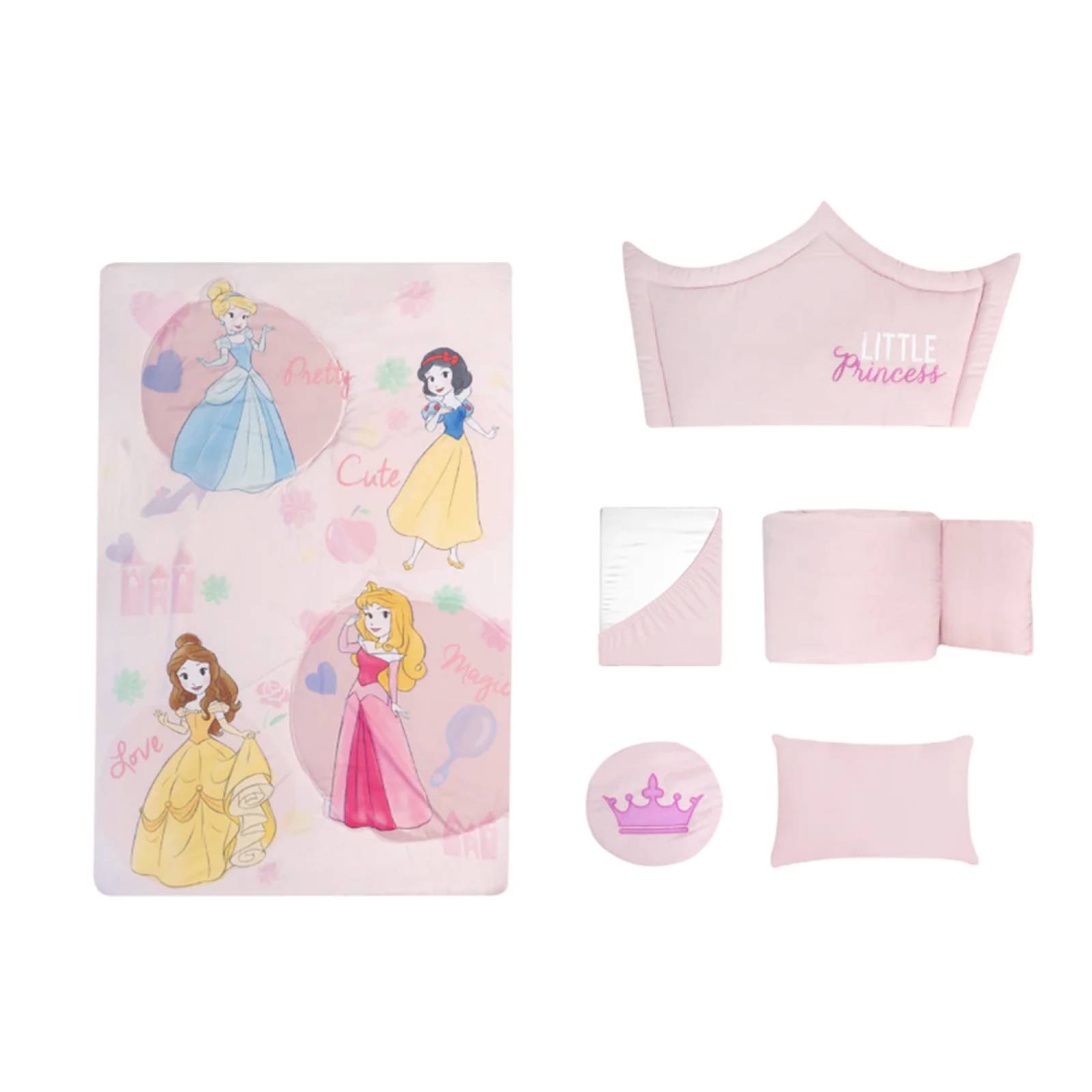 CHIQUI MUNDO Juego edredón Cuna Disney Princess 6pzas