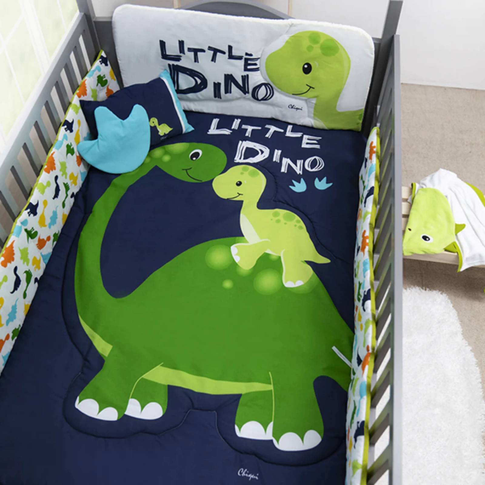 CHIQUI MUNDO Set de edredón Cuna Little Dino 6 pzas.
