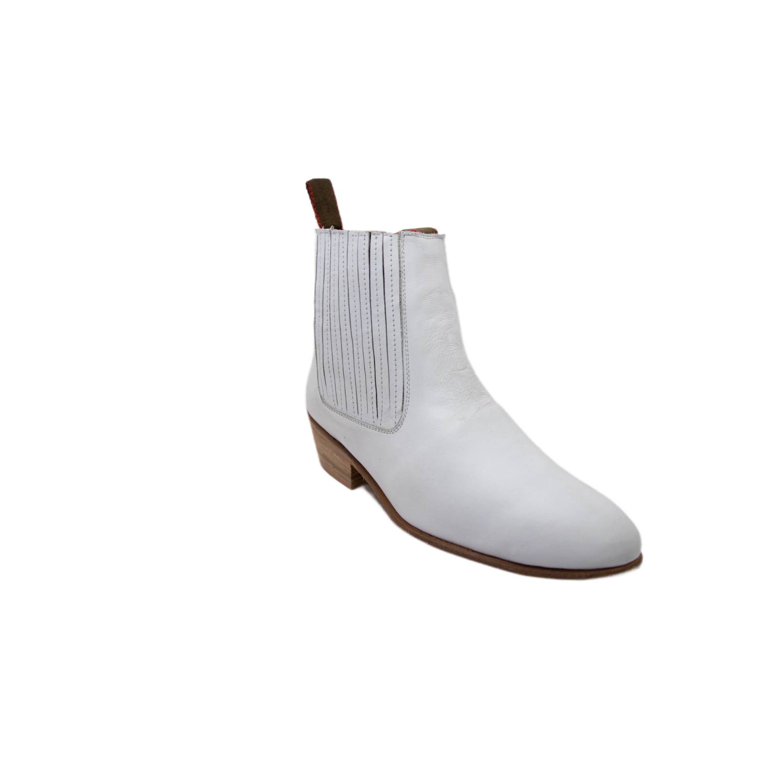 Botin Piel Blanco Tacon Cubano D Marco Manolo 565 1 2