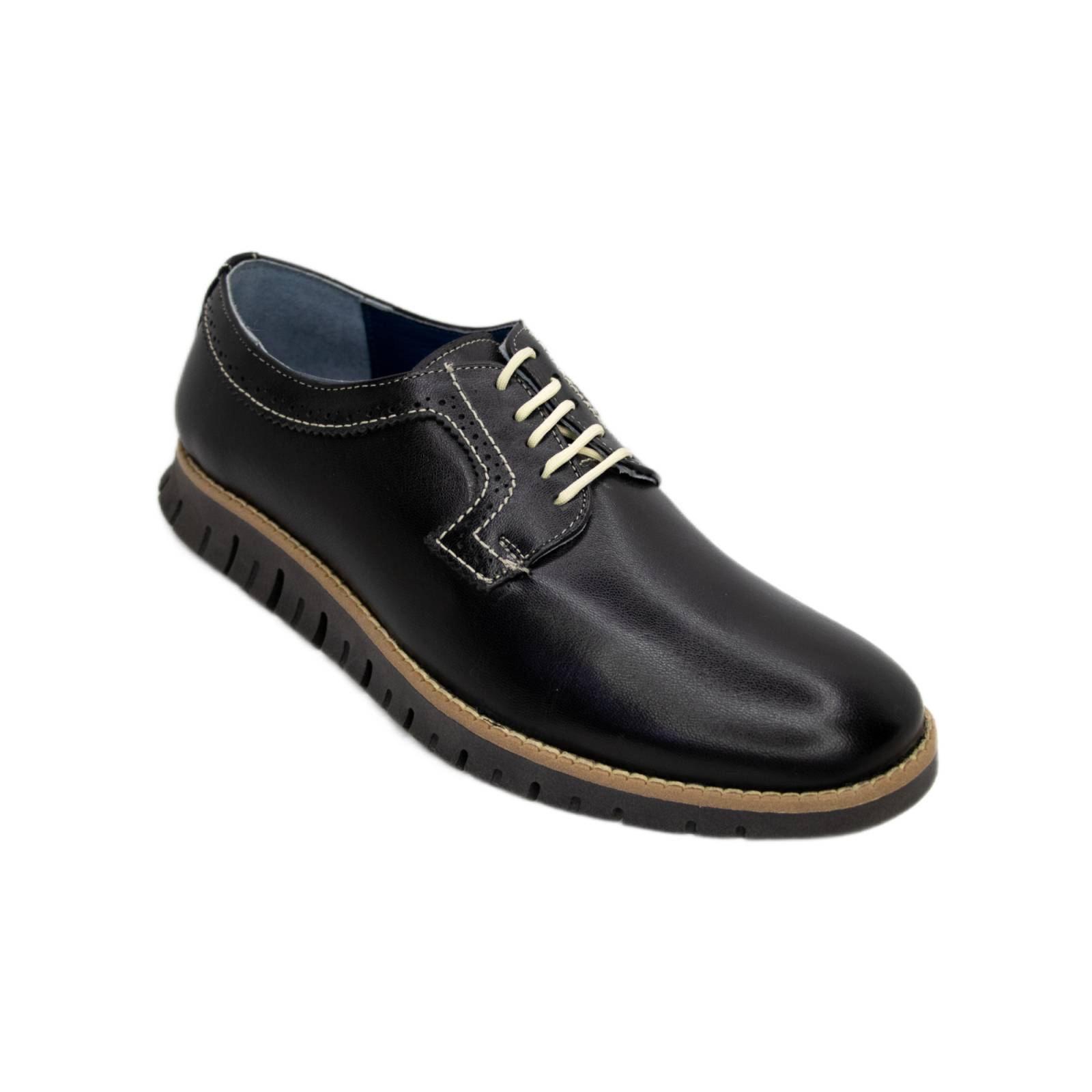 Zapato Hombre Piel Borrego Negro Softmen Manolo 517X1 2