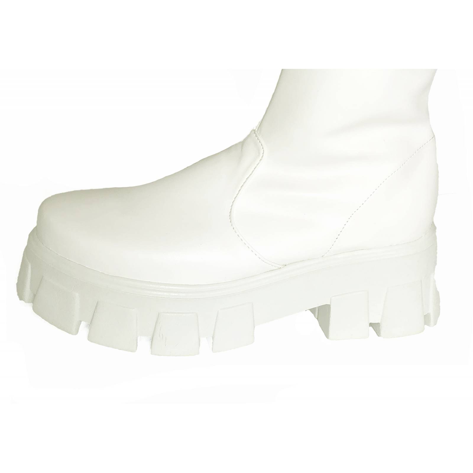 Botas Largas Maxibotas stretch para dama de Piel Sintetica Con Plataforma,mod. capretto