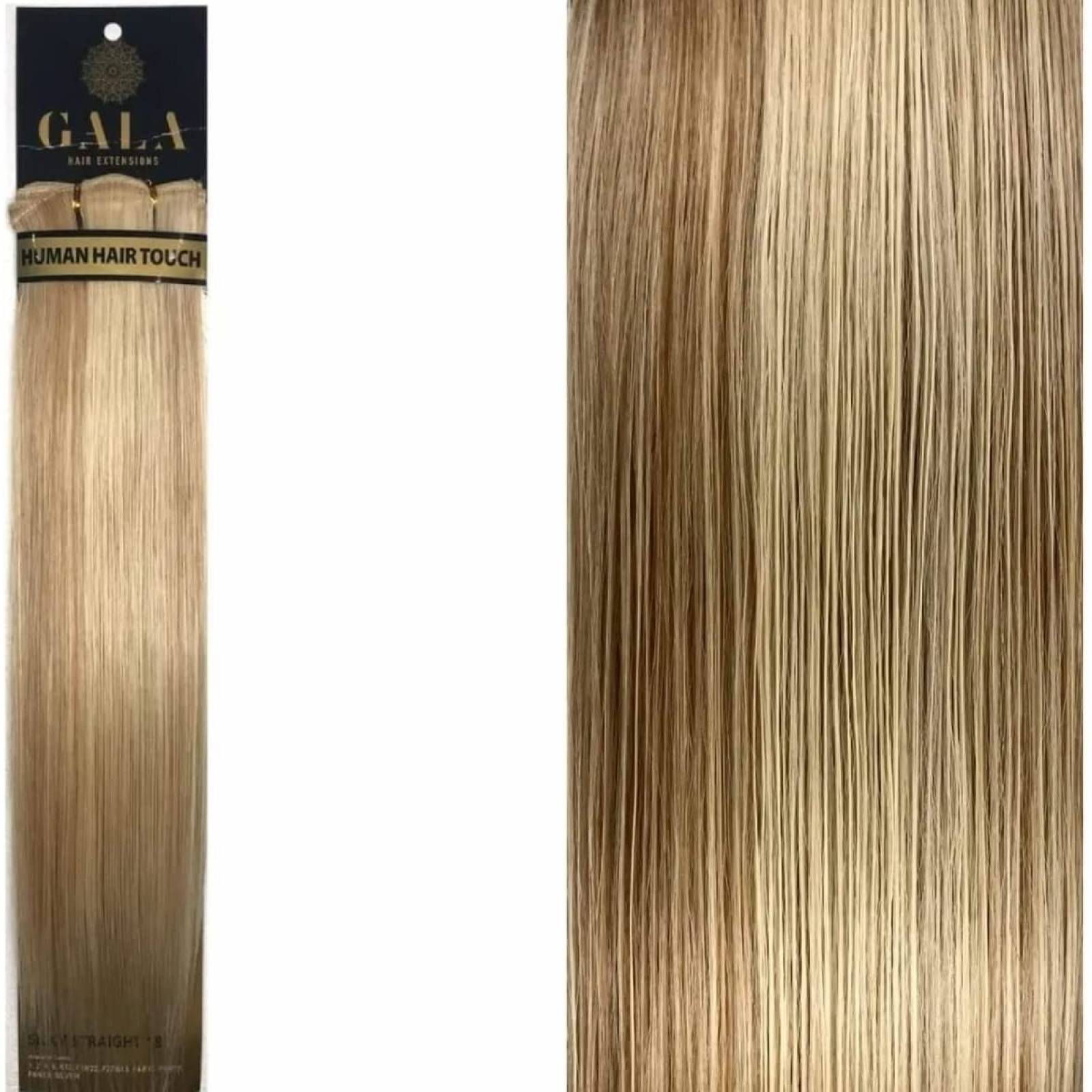 Gala Silky Extension Cabello Lacia 100% Fibra Natural 18 Pulgadas (#27/613 Rubio Dorado Con Luces Beige)