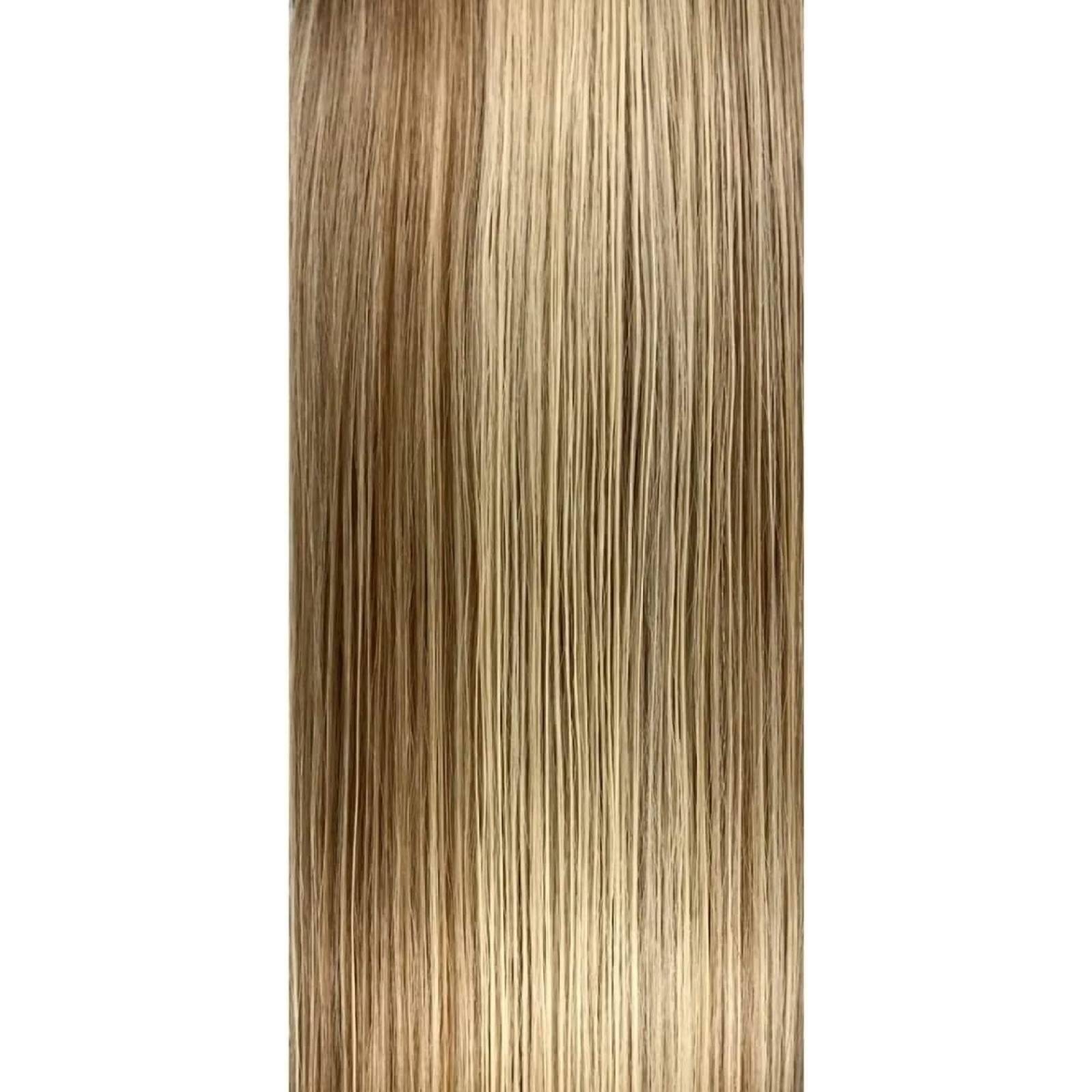Gala Silky Extension Cabello Lacia 100% Fibra Natural 18 Pulgadas (#27/613 Rubio Dorado Con Luces Beige)