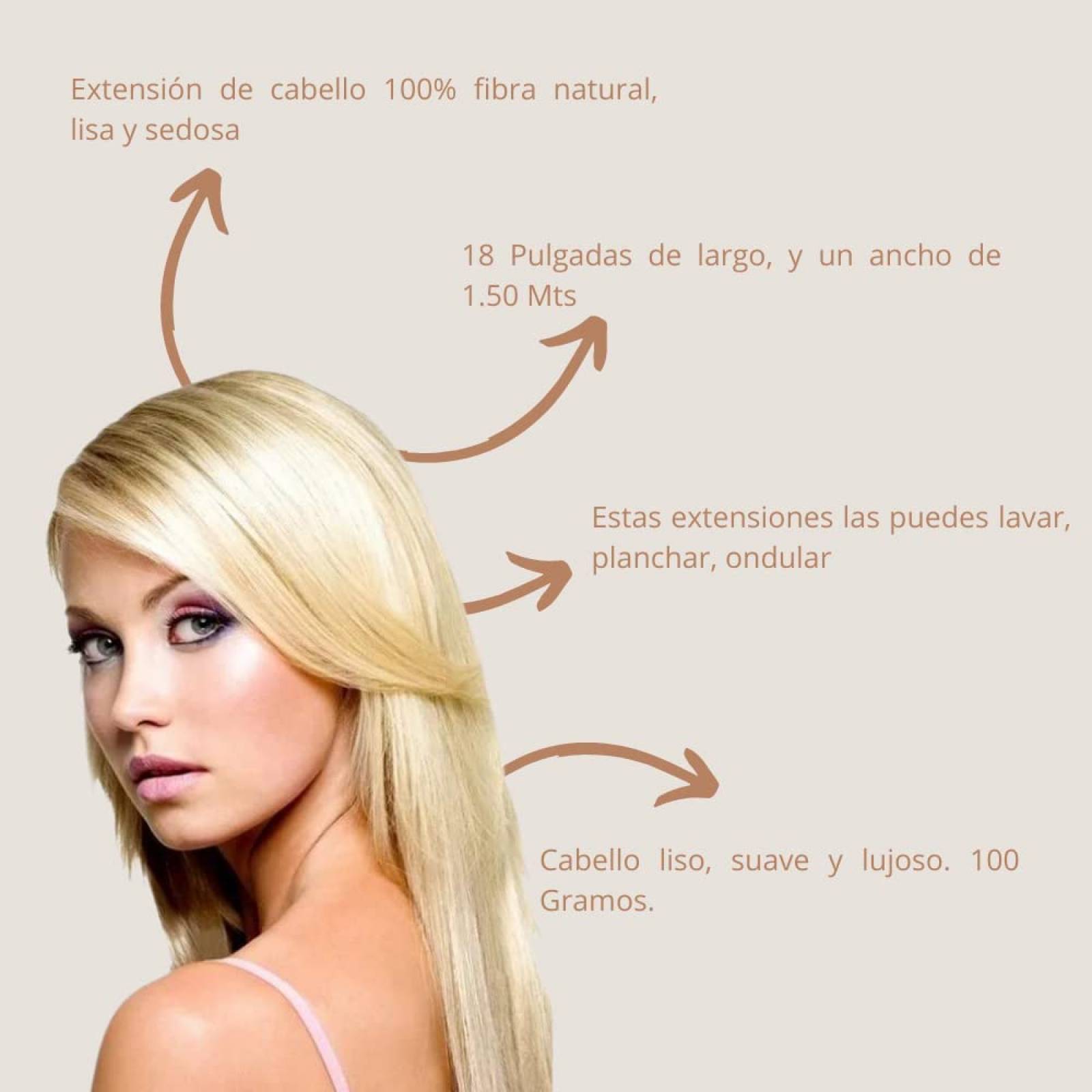 Gala Silky Extension Cabello Lacia 100% Fibra Natural 18 Pulgadas (#27/613 Rubio Dorado Con Luces Beige)