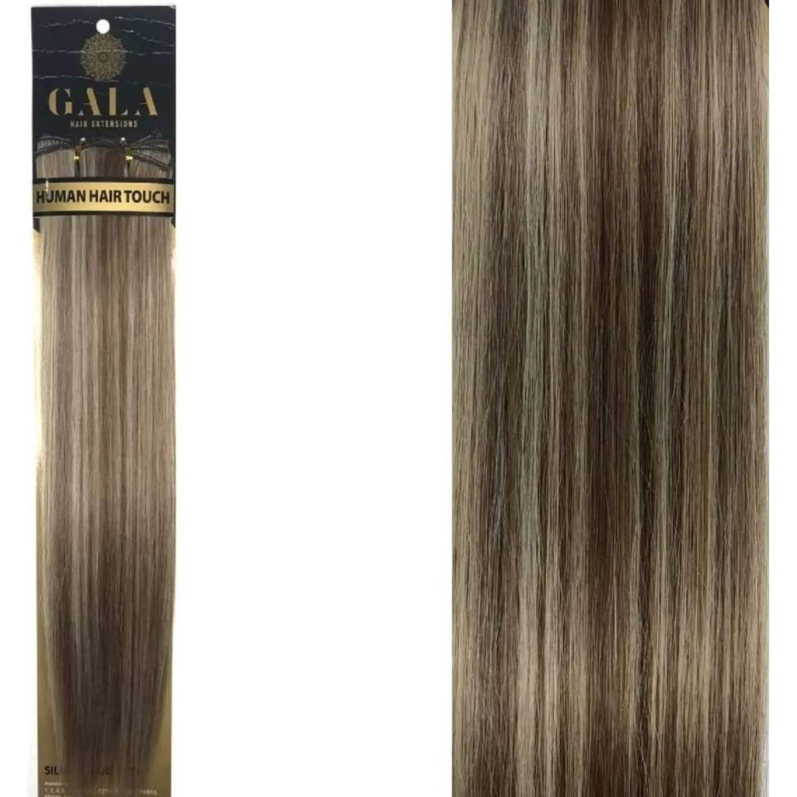 Gala Silky Extension Cabello Lacia 100% Fibra Natural 18 Pulgadas (#8/613 Rubio Cenizo con Luces Beige)