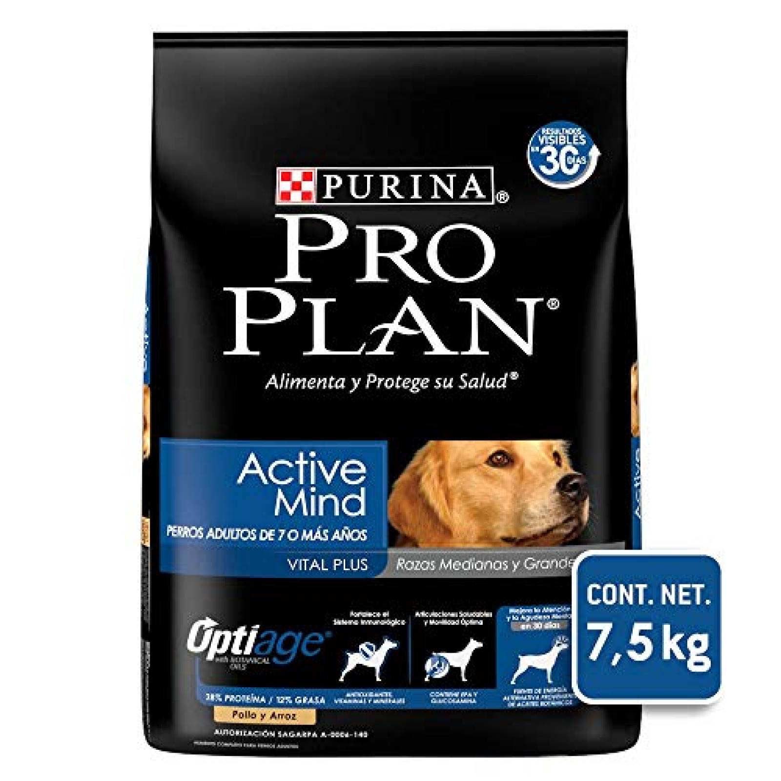 Pro Plan Comida para Perro Active Mind con Optiage para Razas Medianas y Grandes 7.5 Kg