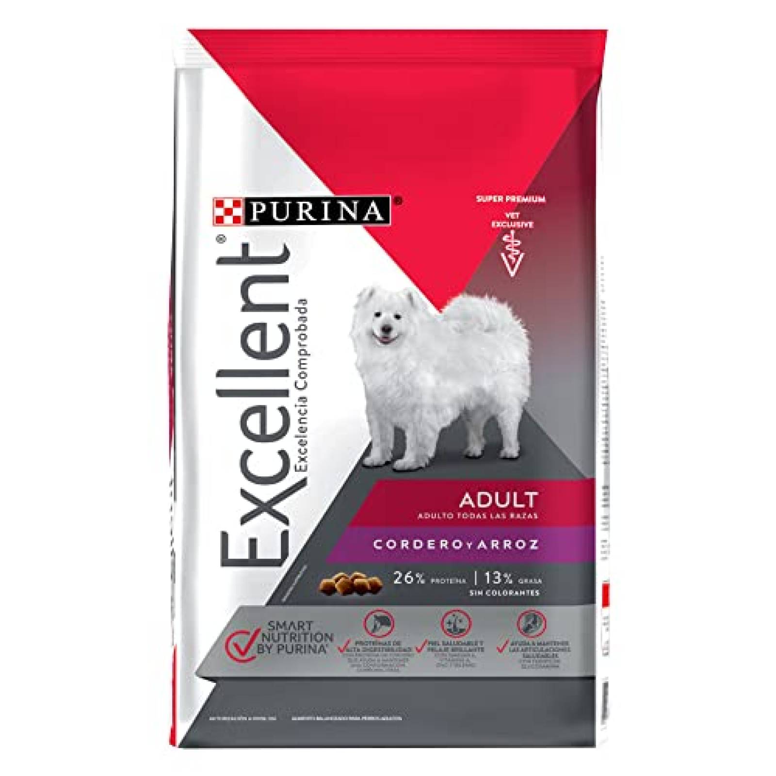 Purina Excellent Alimento para Perros Adultos Cordero y Arroz 4 Kg