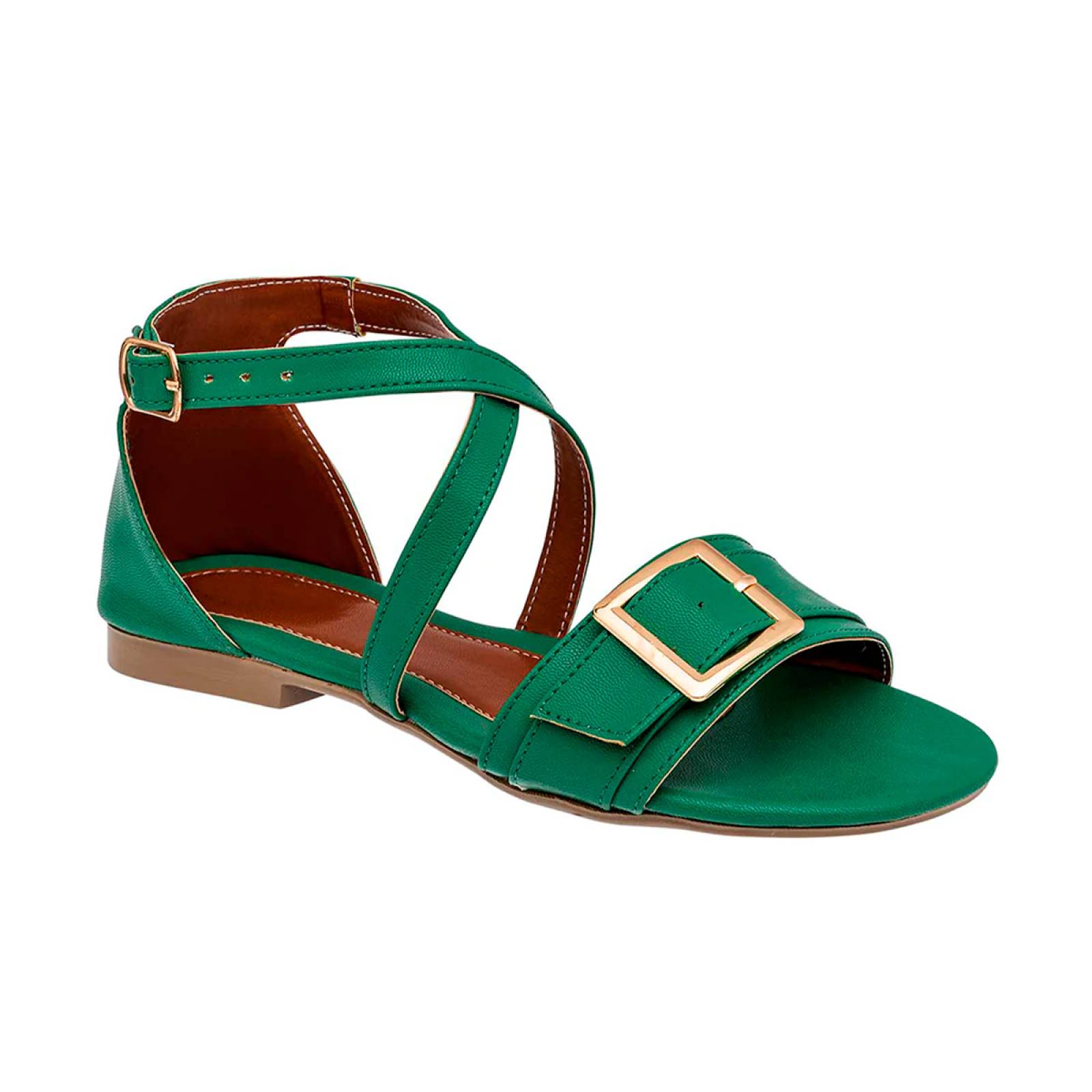 Sandalias de piso Exterior Piel sintética Color Verde Para Mujer De RBBASICS