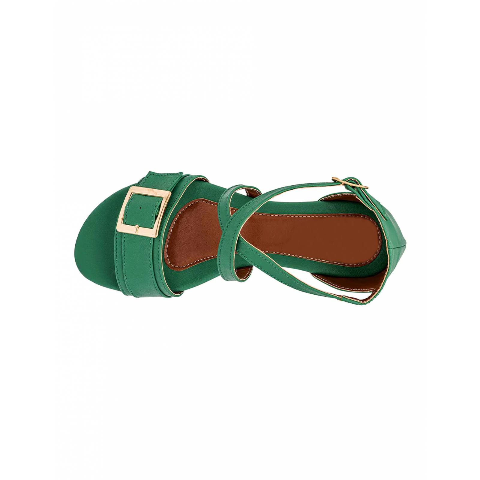 Sandalias de piso Exterior Piel sintética Color Verde Para Mujer De RBBASICS