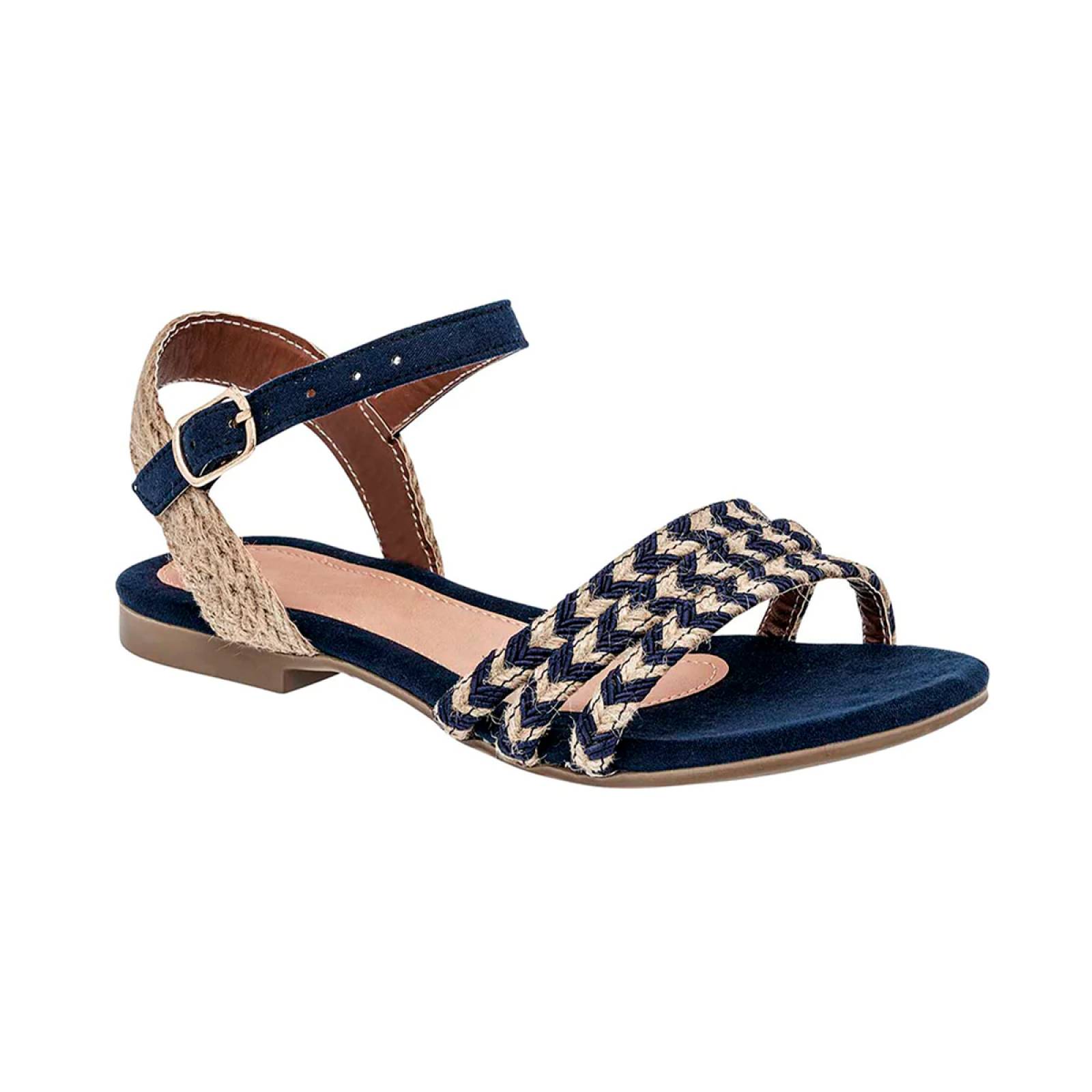 Sandalias de piso Exterior Textil Color Marino Con Beige Para Mujer De RBBASICS
