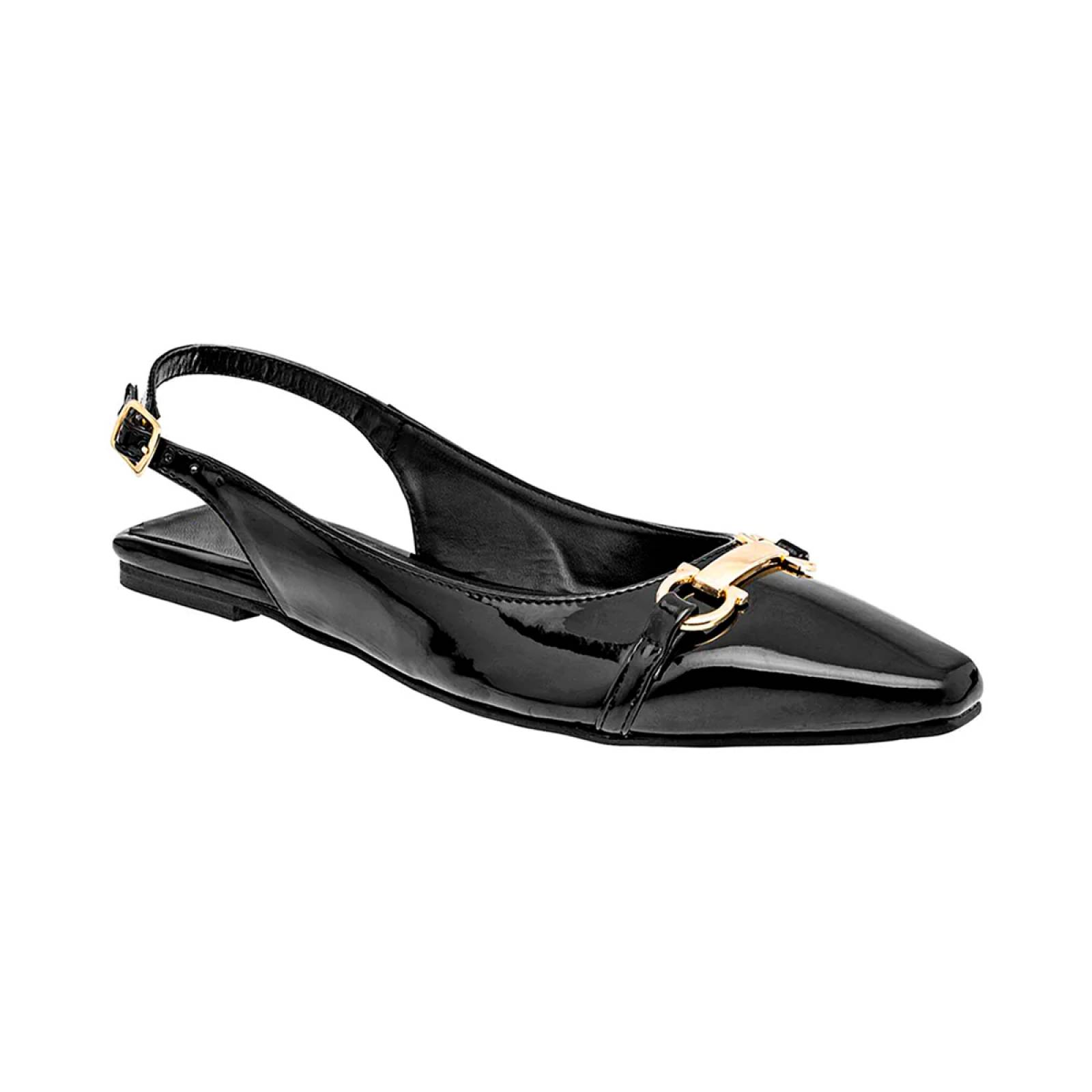 Sandalias de piso Exterior Piel sintética Color Negro De Charol Para Mujer De RBBASICS